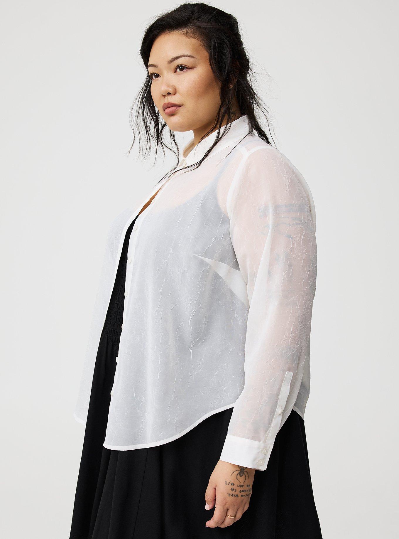 Sheer Button-Up Shirt