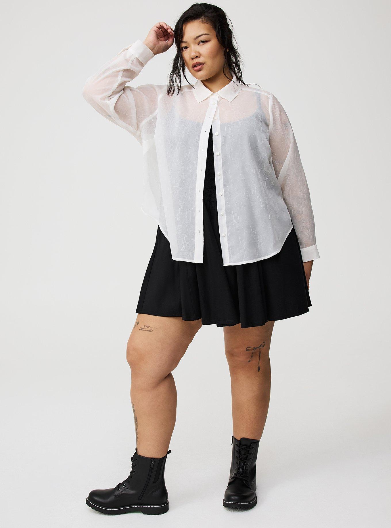 Sheer Button-Up Shirt