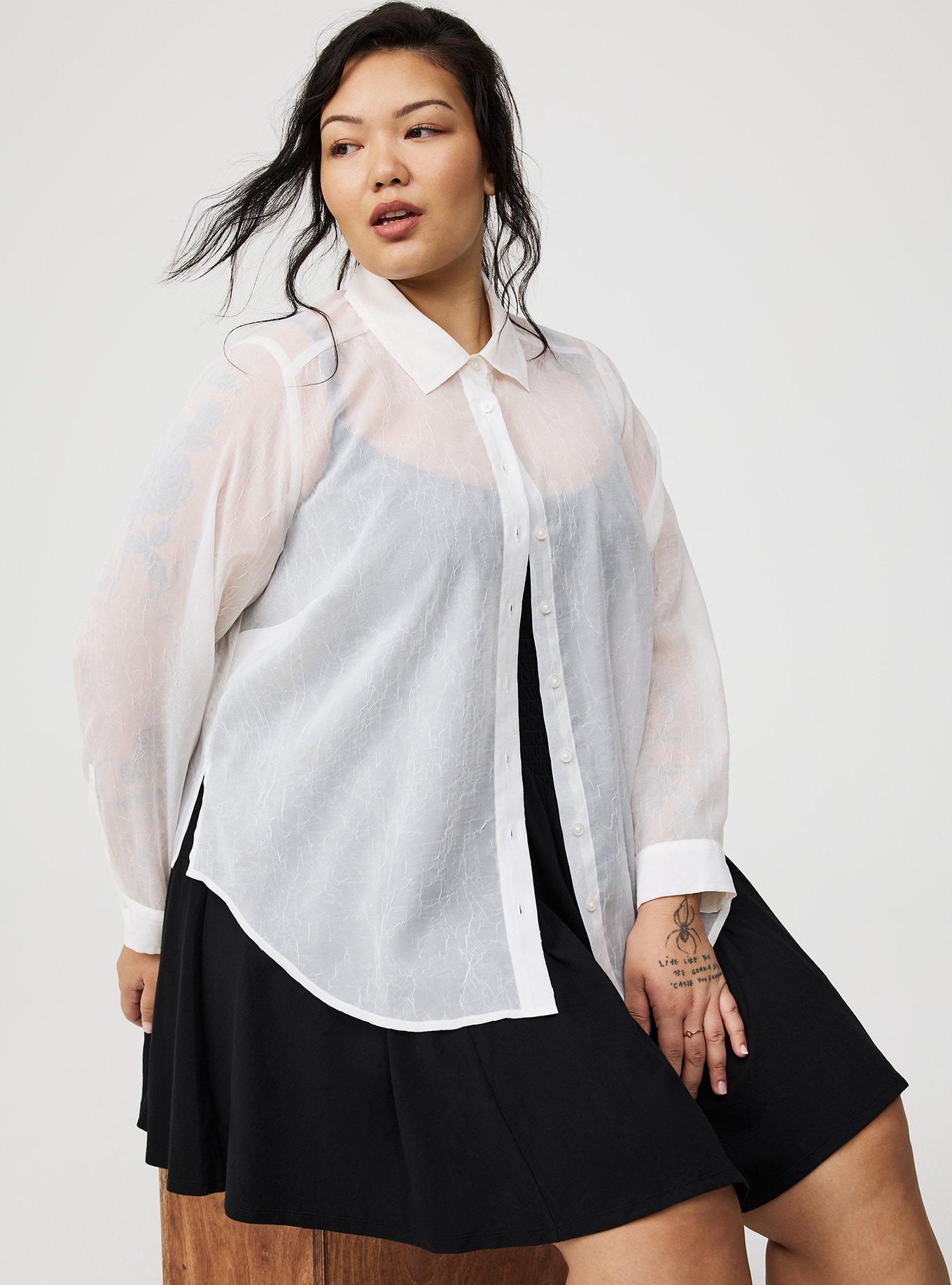 Sheer Button-Up Shirt