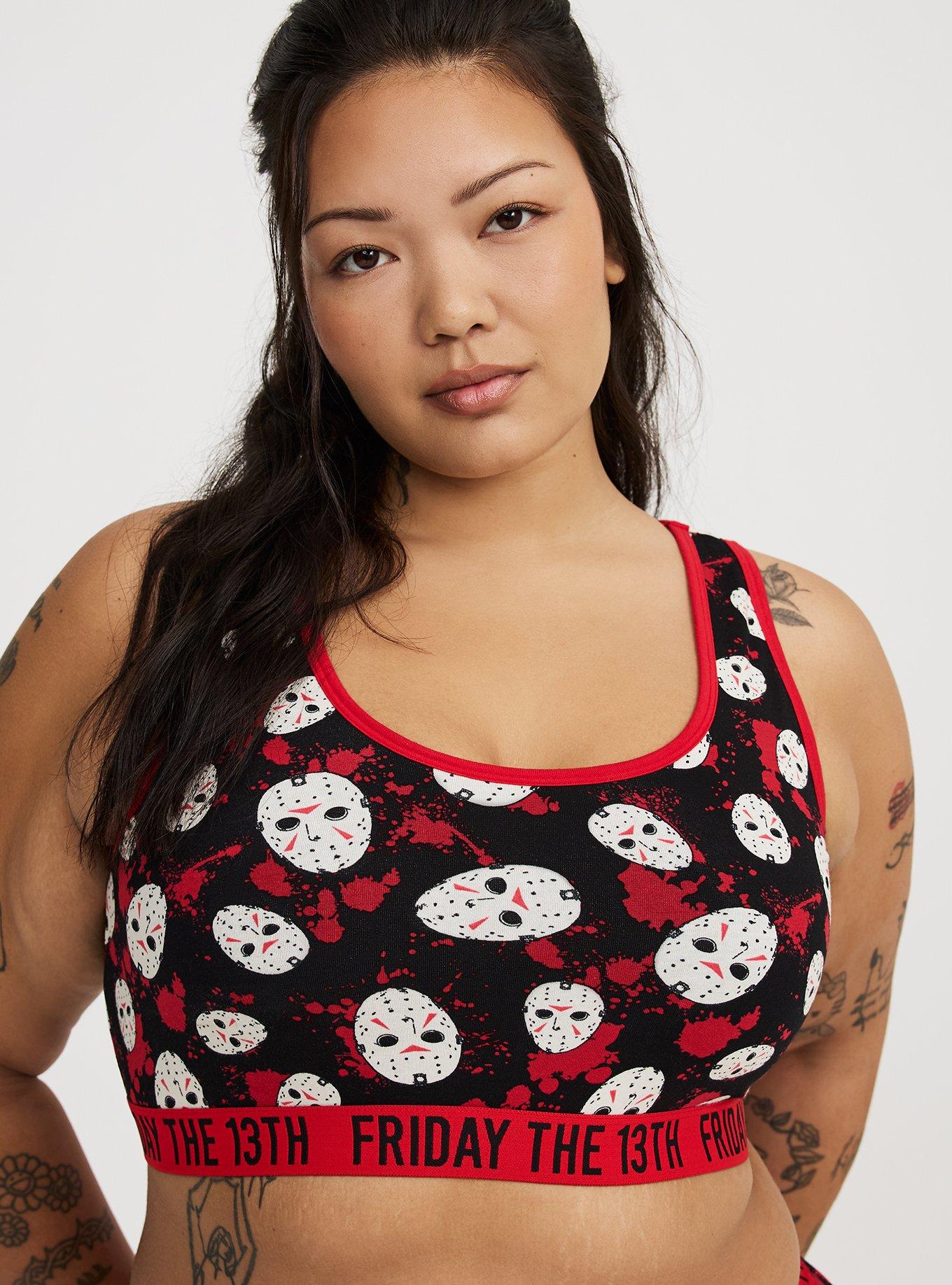 Plus Size Friday The 13th Cotton Bralette, MULTI, hi-res