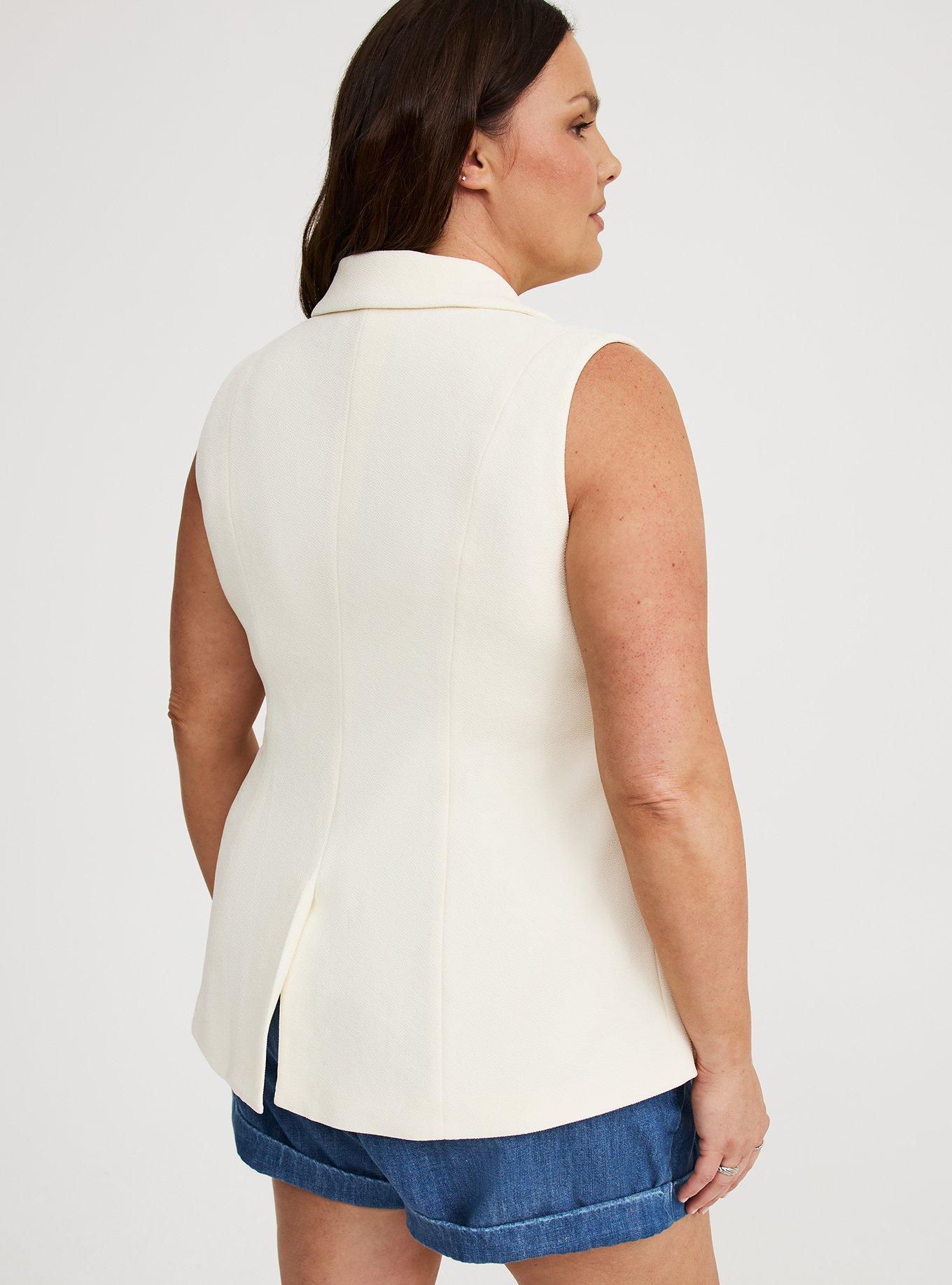 Textured Crepe Tailored Vest