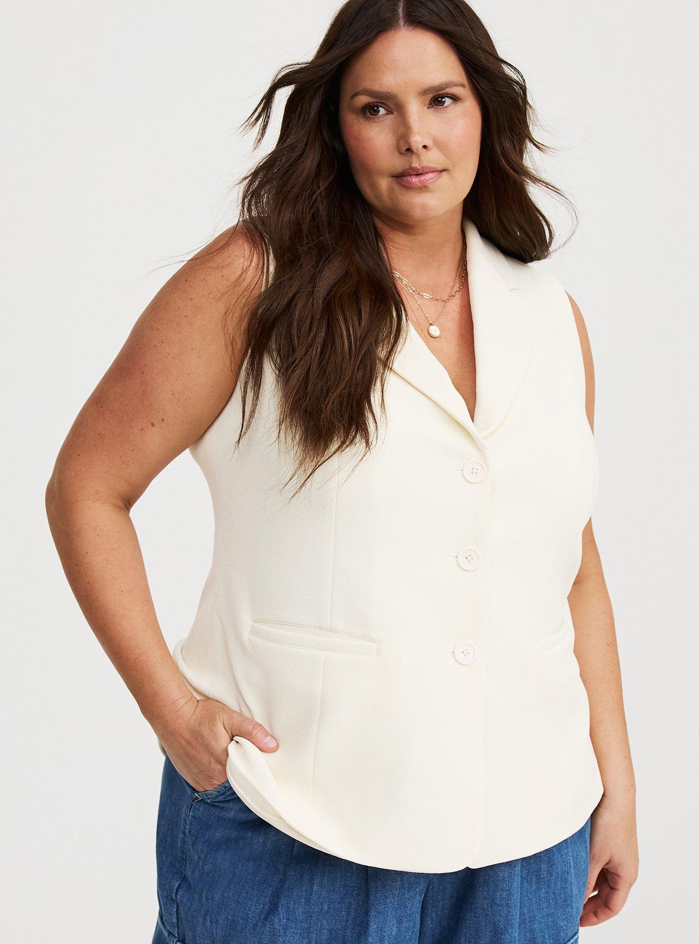 Textured Crepe Tailored Vest