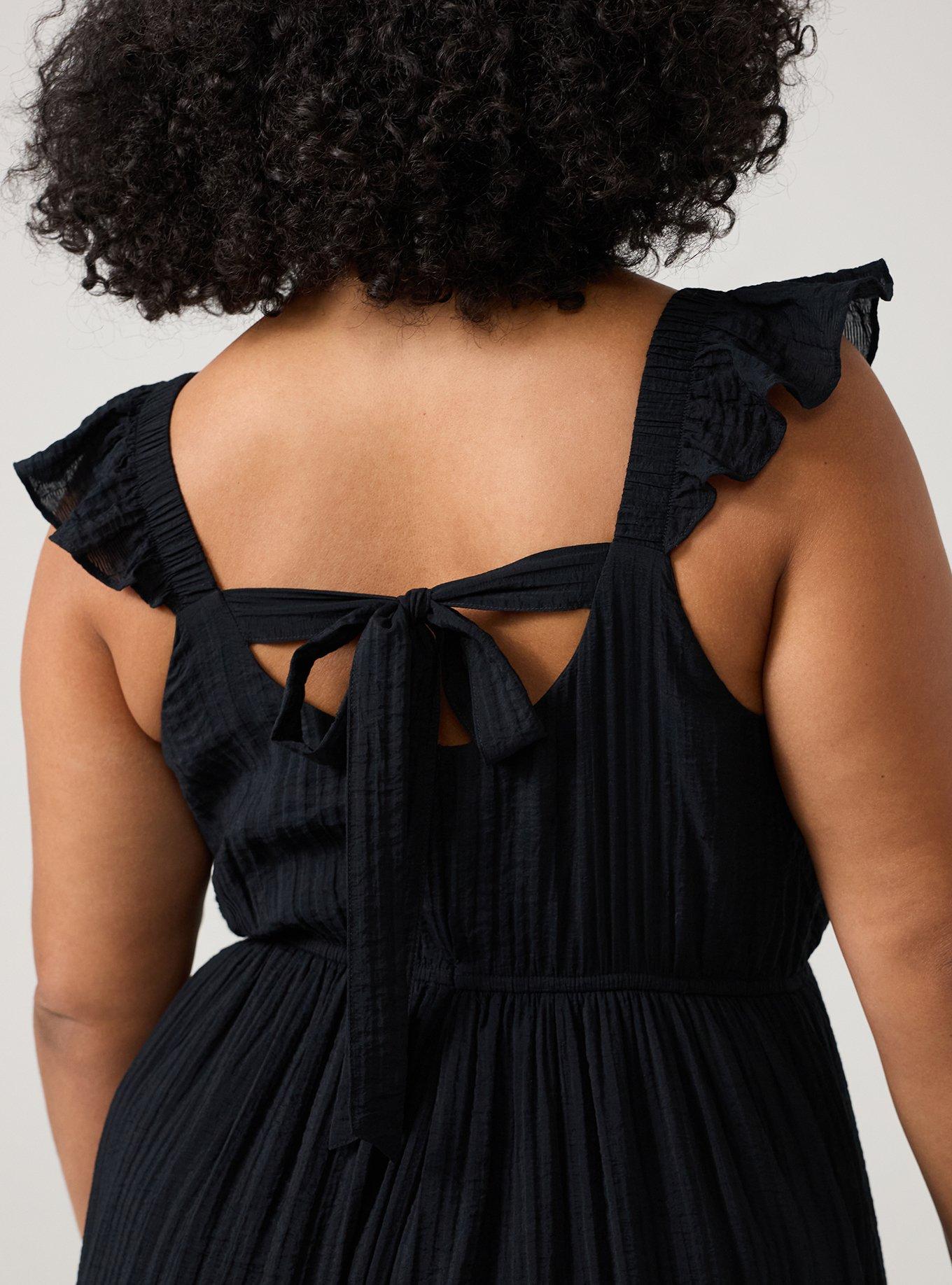 Ruffle Surplice Maxi Dress, DEEP BLACK, alternate
