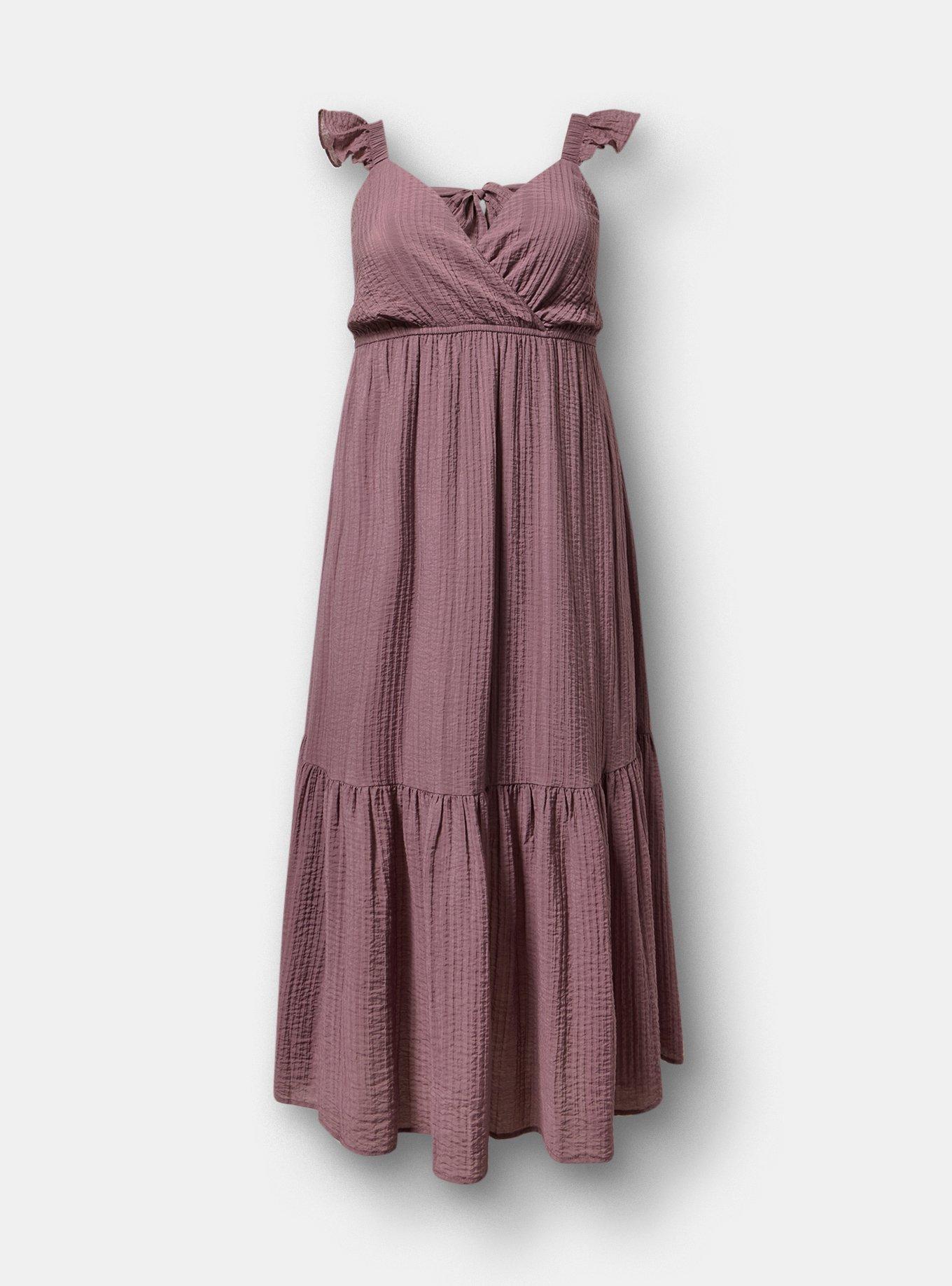 Ruffle Surplice Maxi Dress, FLINT, flat