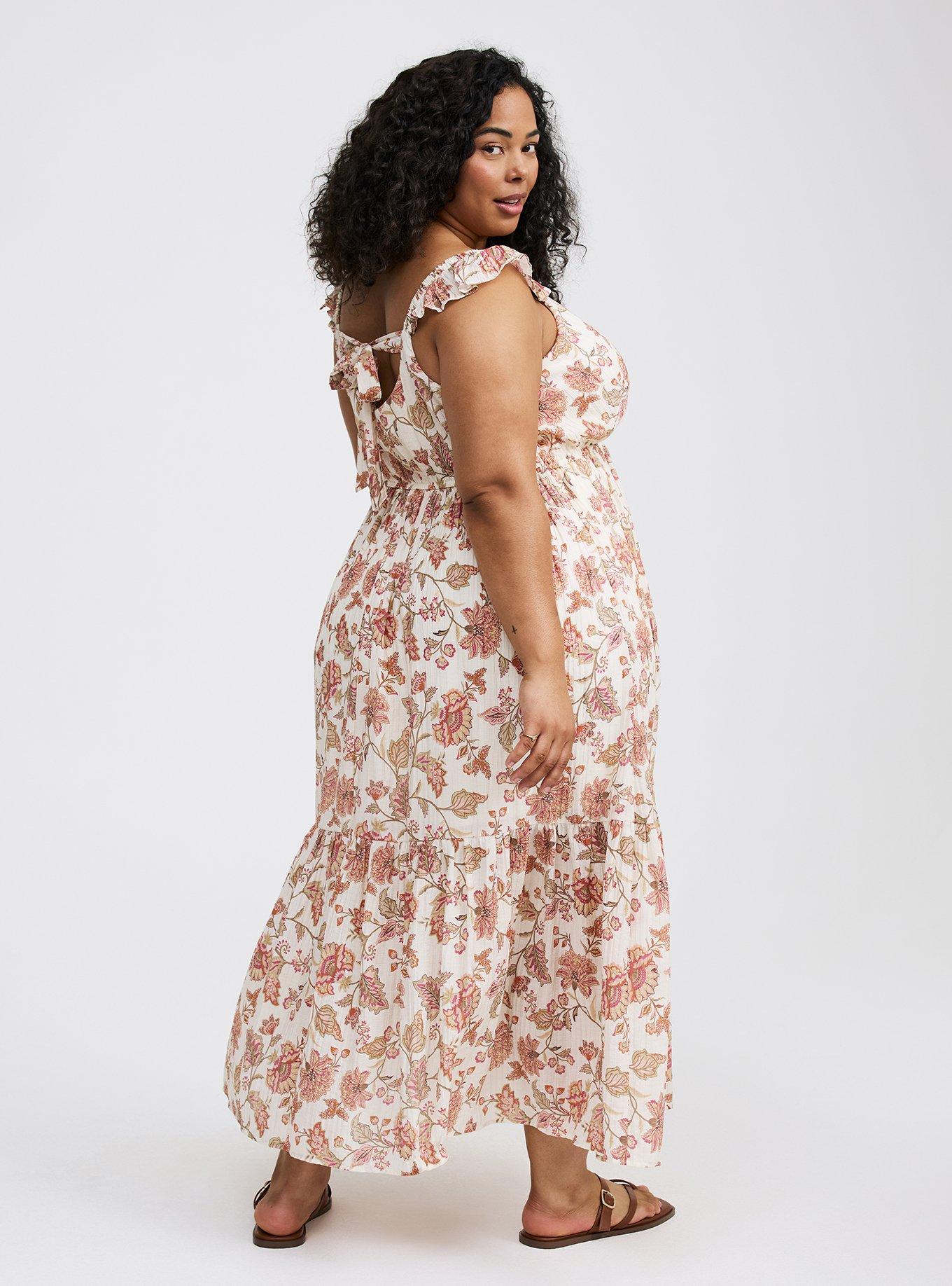 Maxi Ruffle-Sleeve Surplice Dress
