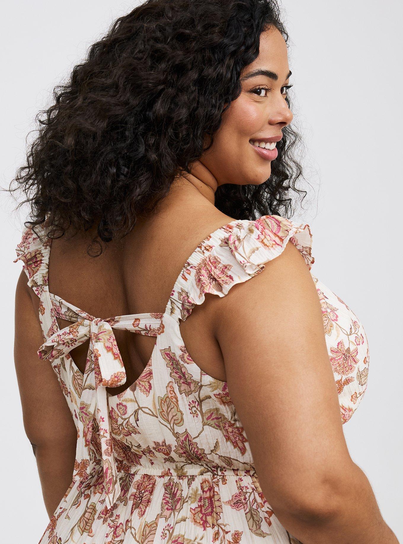 Maxi Ruffle-Sleeve Surplice Dress