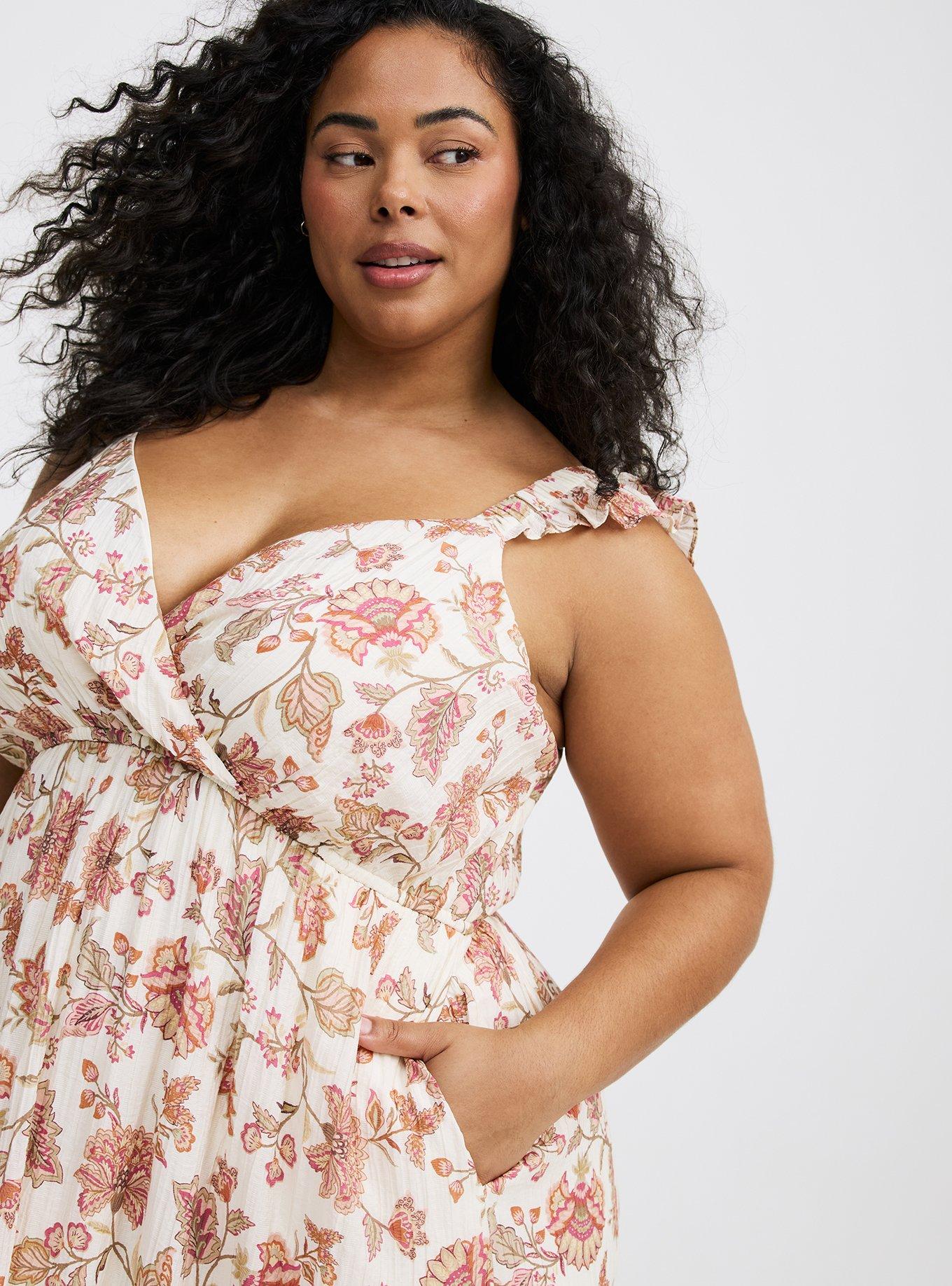 Maxi Ruffle-Sleeve Surplice Dress