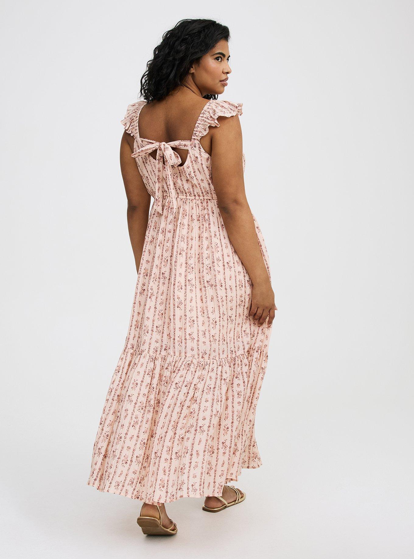 Maxi Ruffle-Sleeve Surplice Dress