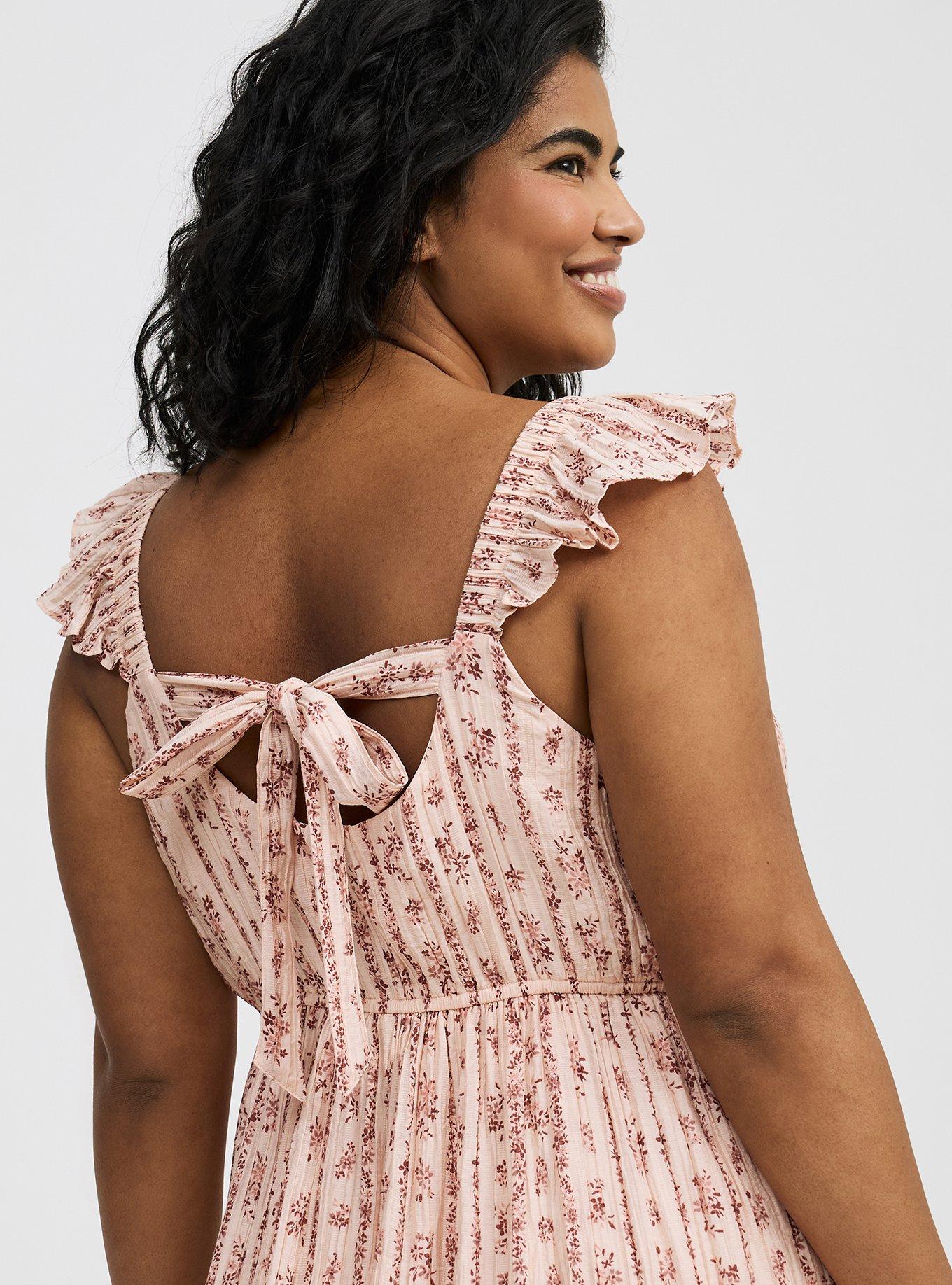 Maxi Ruffle-Sleeve Surplice Dress