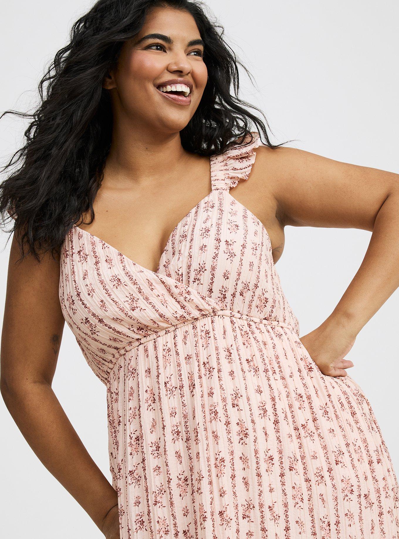 Maxi Ruffle-Sleeve Surplice Dress
