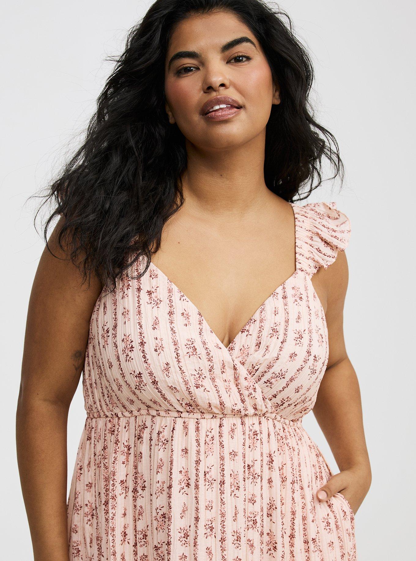 Maxi Ruffle-Sleeve Surplice Dress