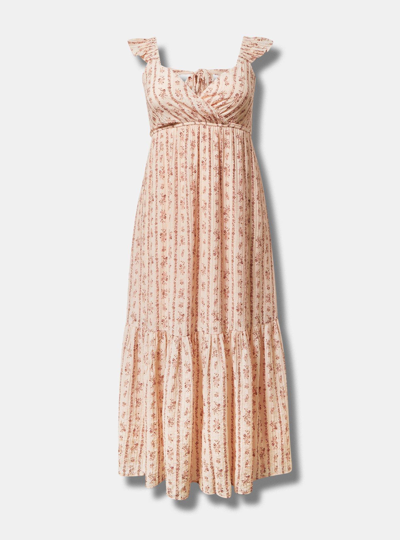 Maxi Ruffle-Sleeve Surplice Dress