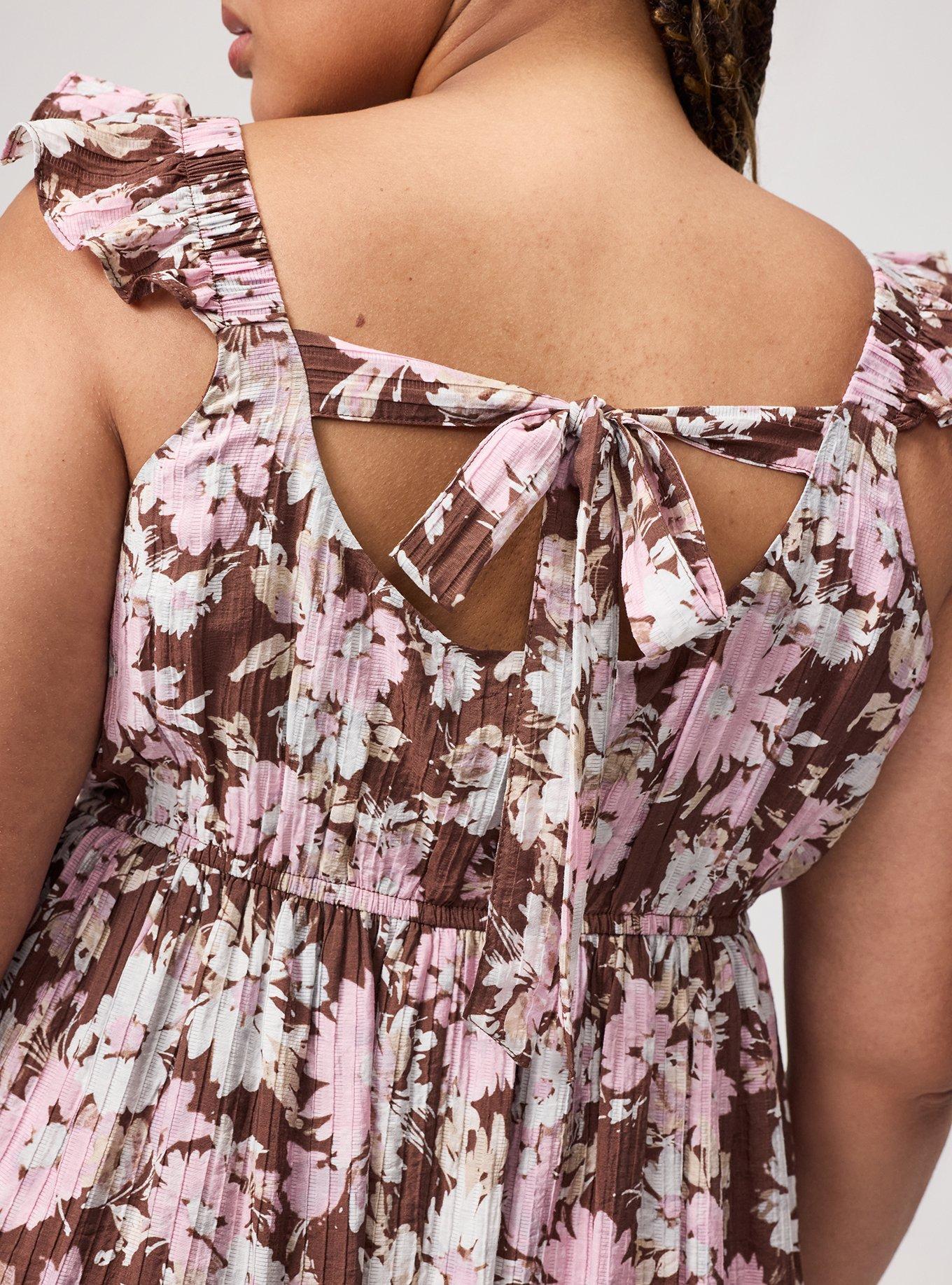 Ruffle Surplice Maxi Dress, SONNY DAISY FLORAL BROWN, alternate