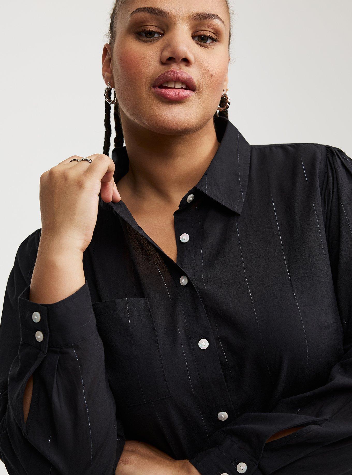 Cotton Lurex Midi Button-Up Dress