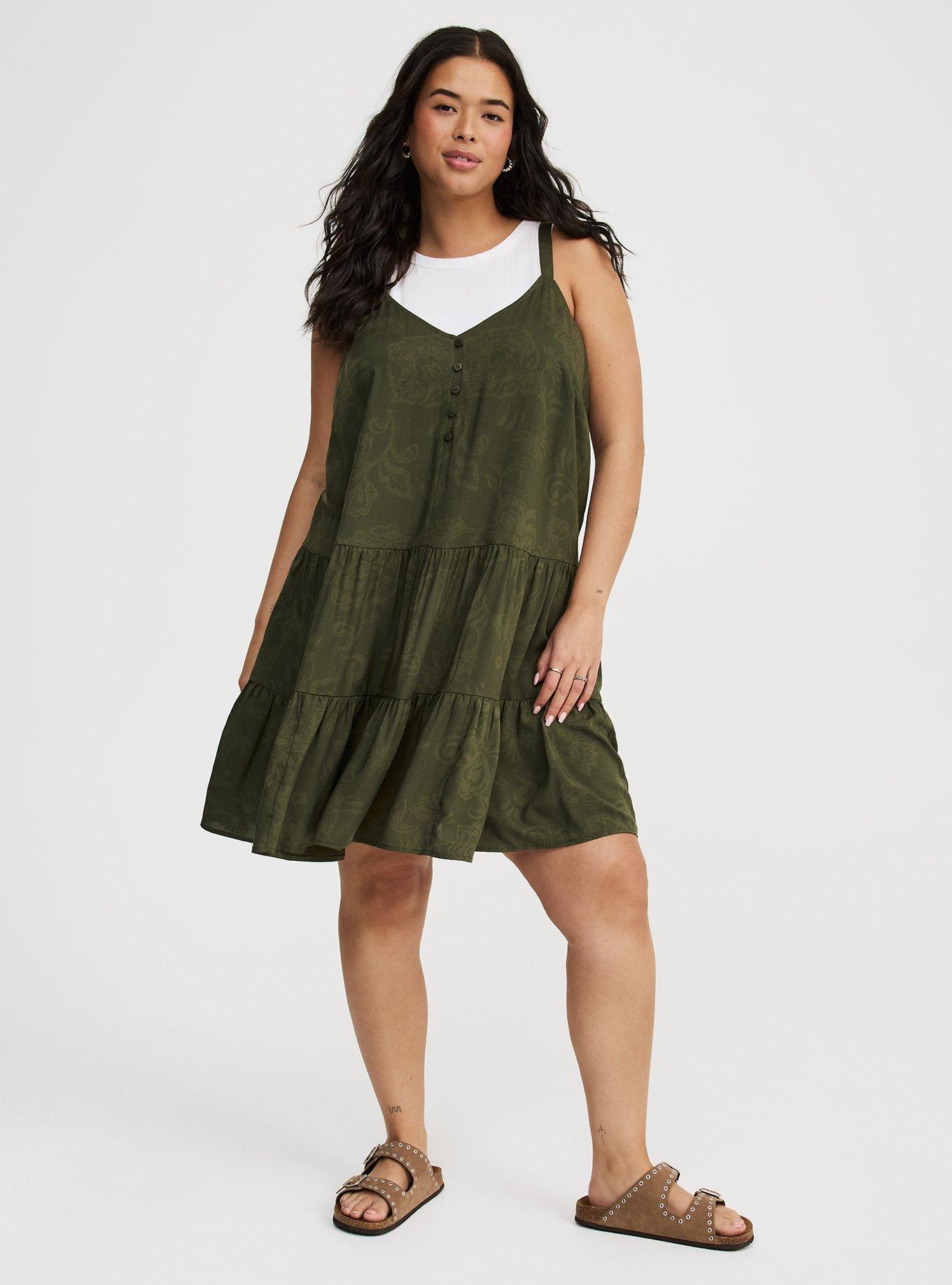 Mini V-Neck Button-Up Dress
