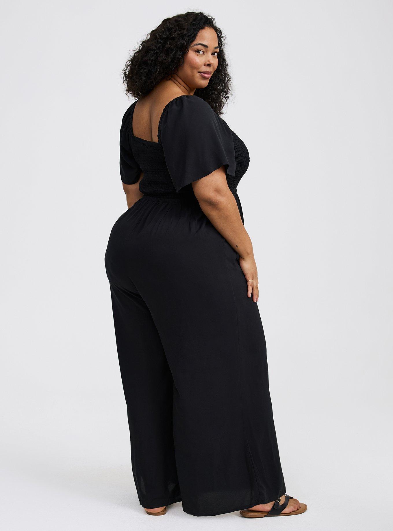 Flutter-Sleeve Smocked Jumpsuit
