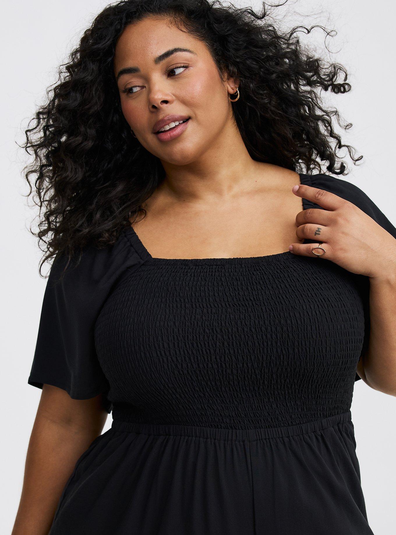 Flutter-Sleeve Smocked Jumpsuit
