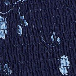 Flutter-Sleeve Smocked Jumpsuit, TOSSED ROSES FLORAL PEACOAT, swatch