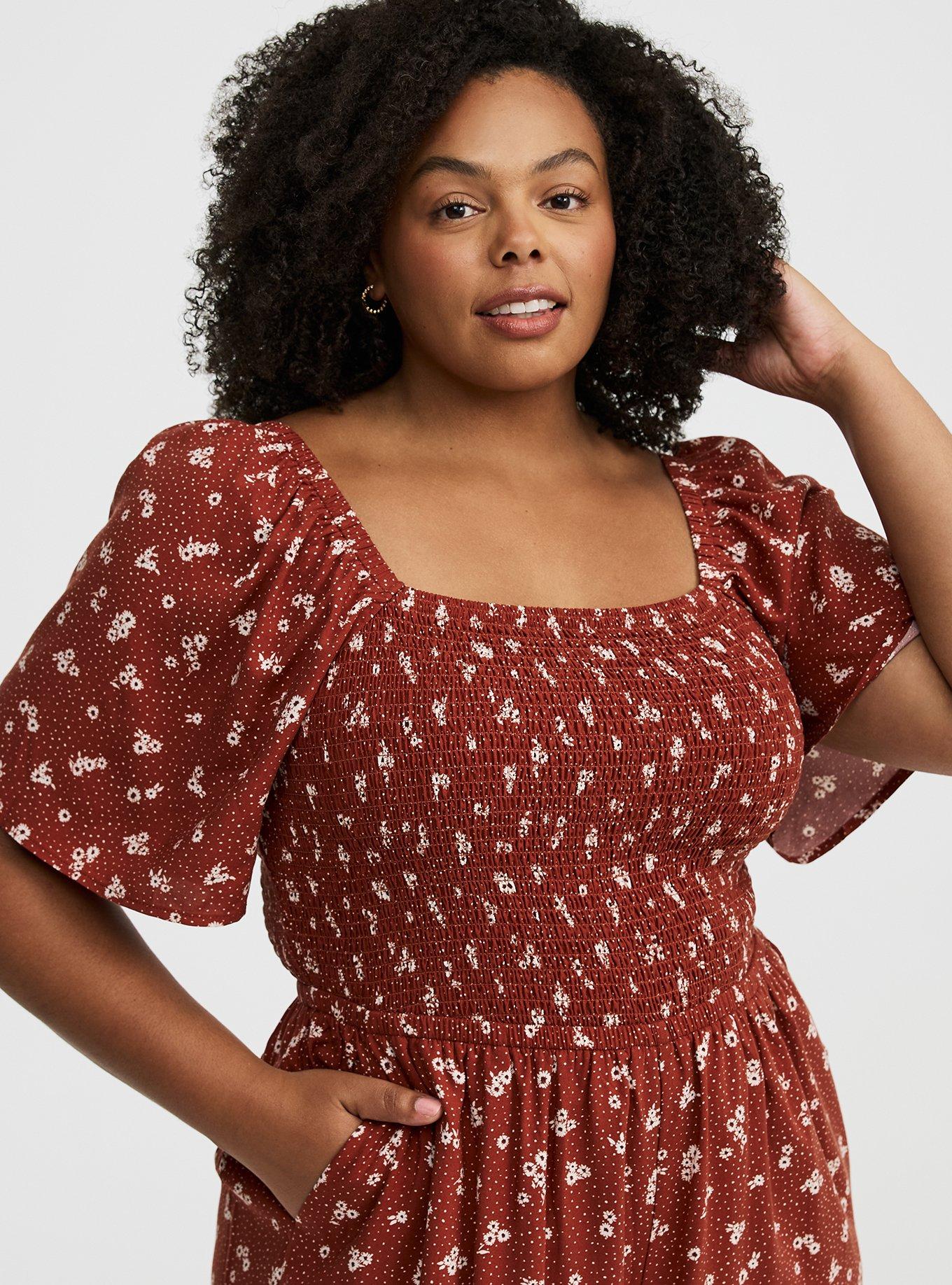 Flutter-Sleeve Smocked Jumpsuit