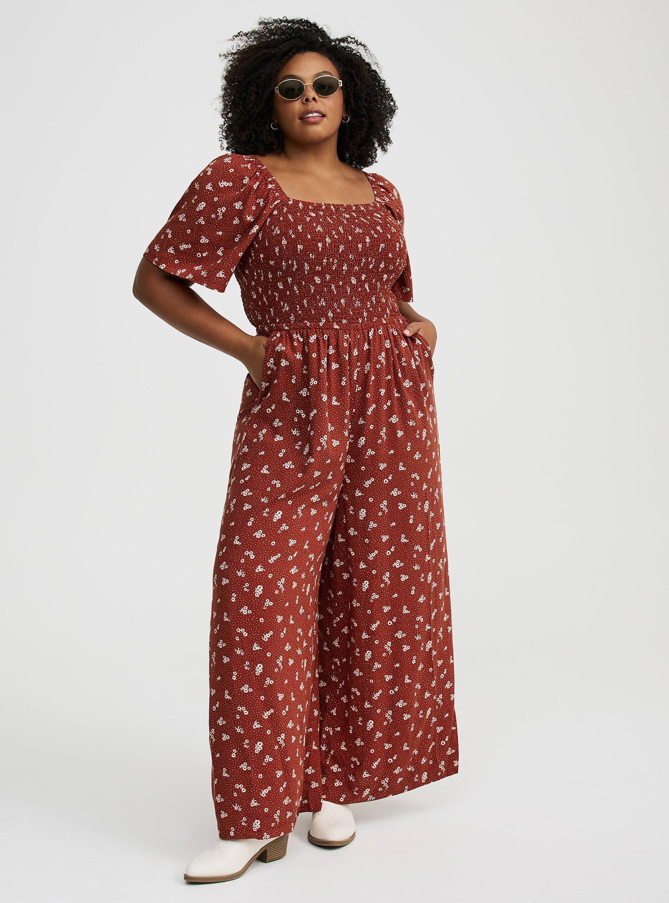 Flutter-Sleeve Smocked Jumpsuit