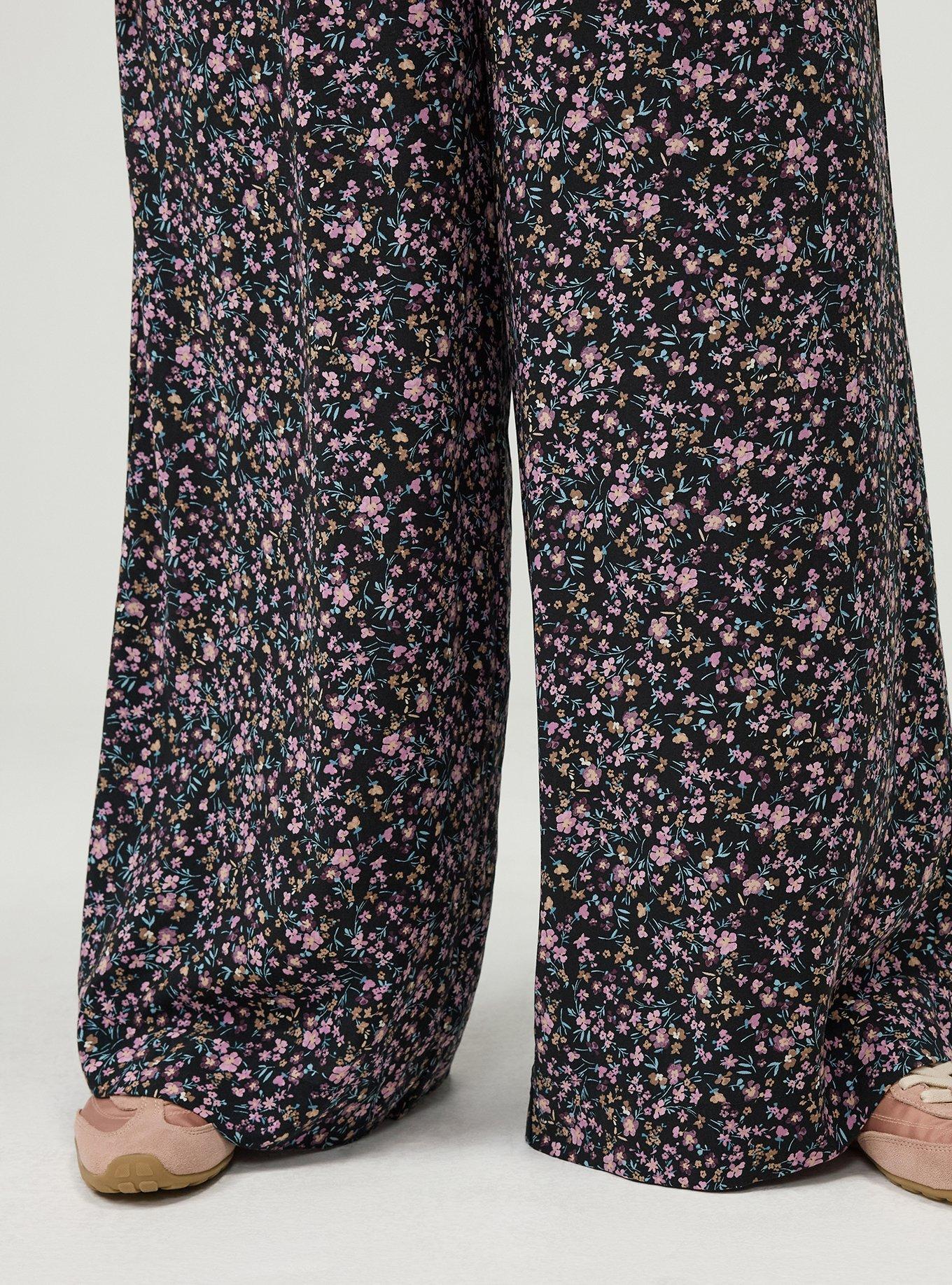 Flutter Sleeve Smocked Jumpsuit, SWEET FLORAL BLACK, alternate