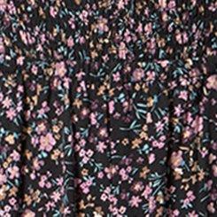 Flutter Sleeve Smocked Jumpsuit, SWEET FLORAL BLACK, swatch