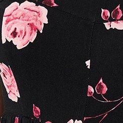 Plus Size Mini Tie Puff-Sleeve Dress, ENGLISH DITSY FLORAL DEEP BLACK, swatch
