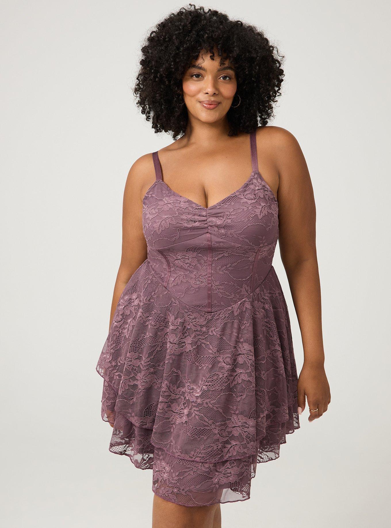 Lace Corset Tiered Mini Dress, FLINT, alternate