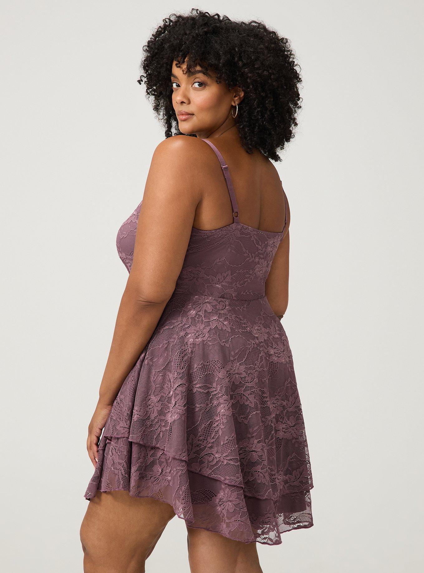 Lace Corset Tiered Mini Dress, FLINT, alternate