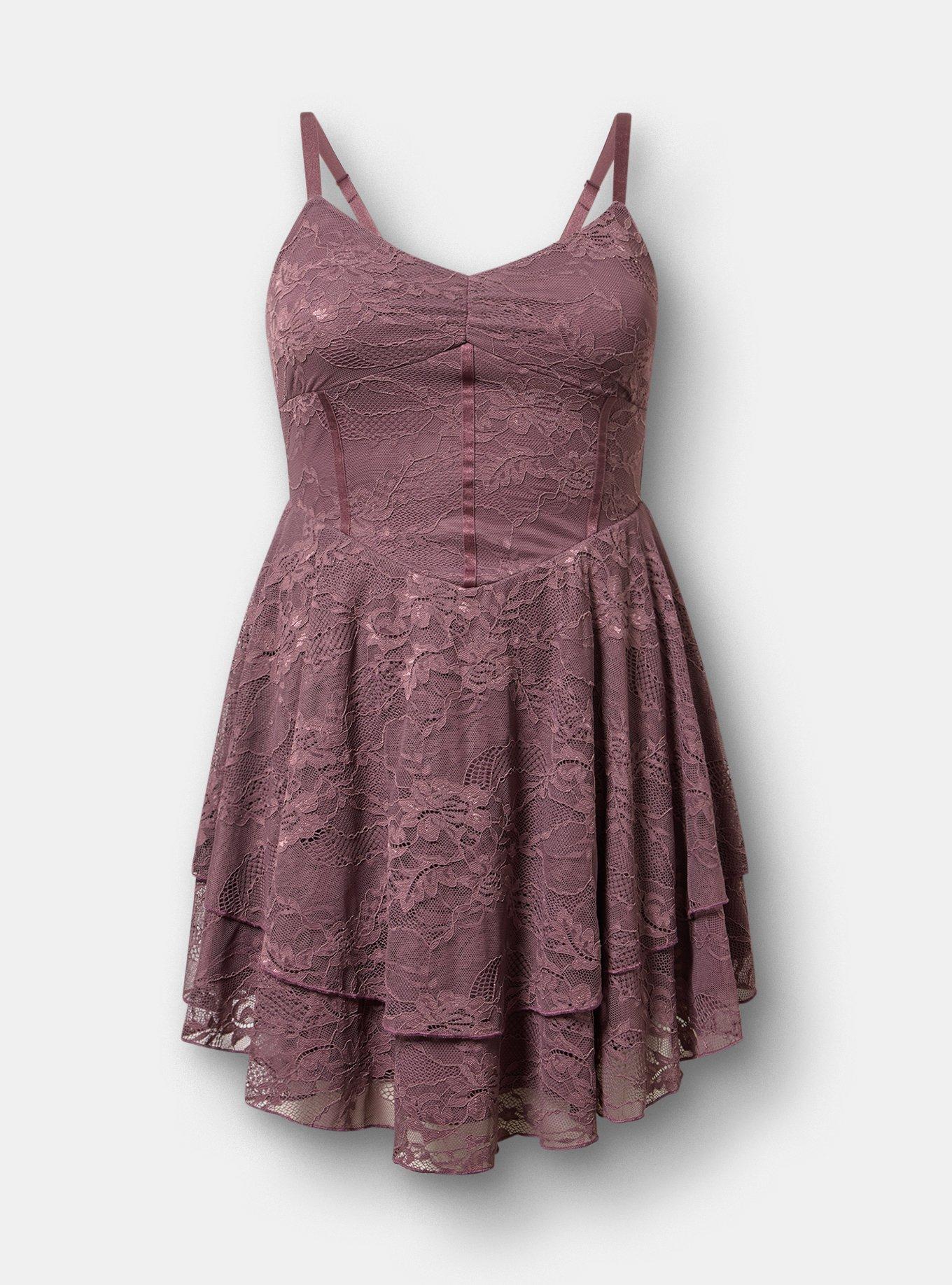 Lace Corset Tiered Mini Dress, FLINT, flat