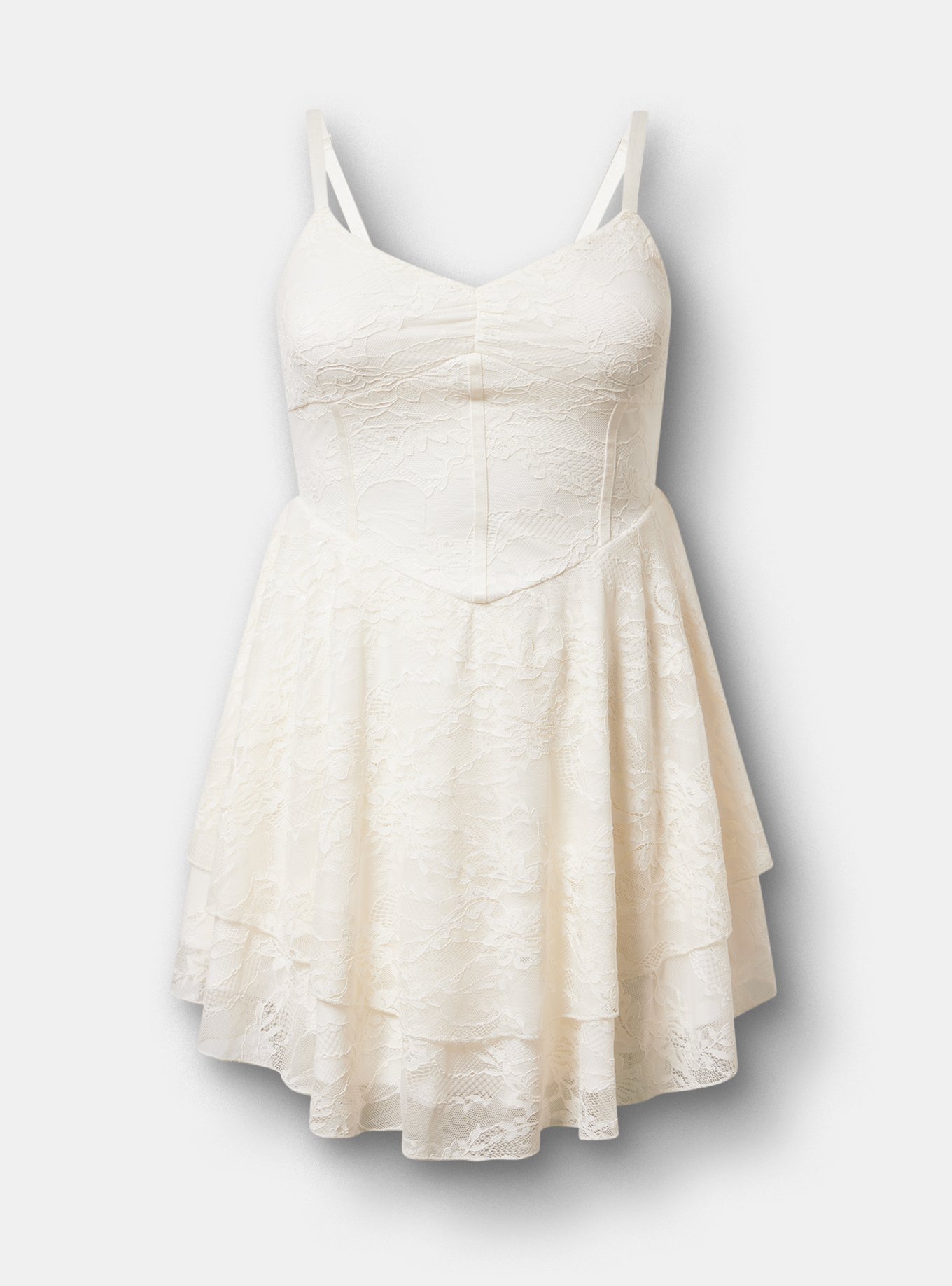 Plus Size - Lace Corset Tiered Mini Dress - Torrid