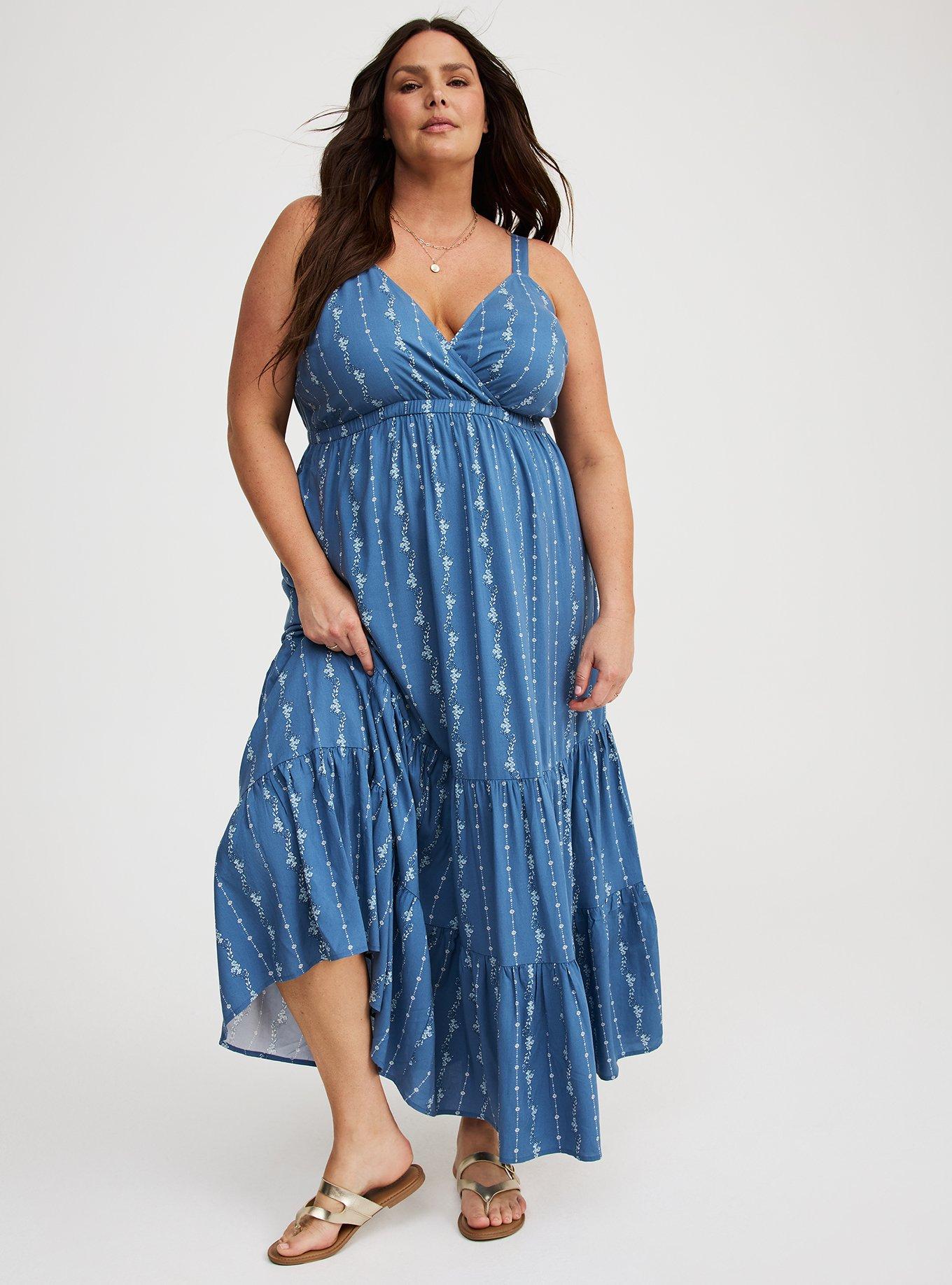 Maxi Surplice Tiered Tank Dress