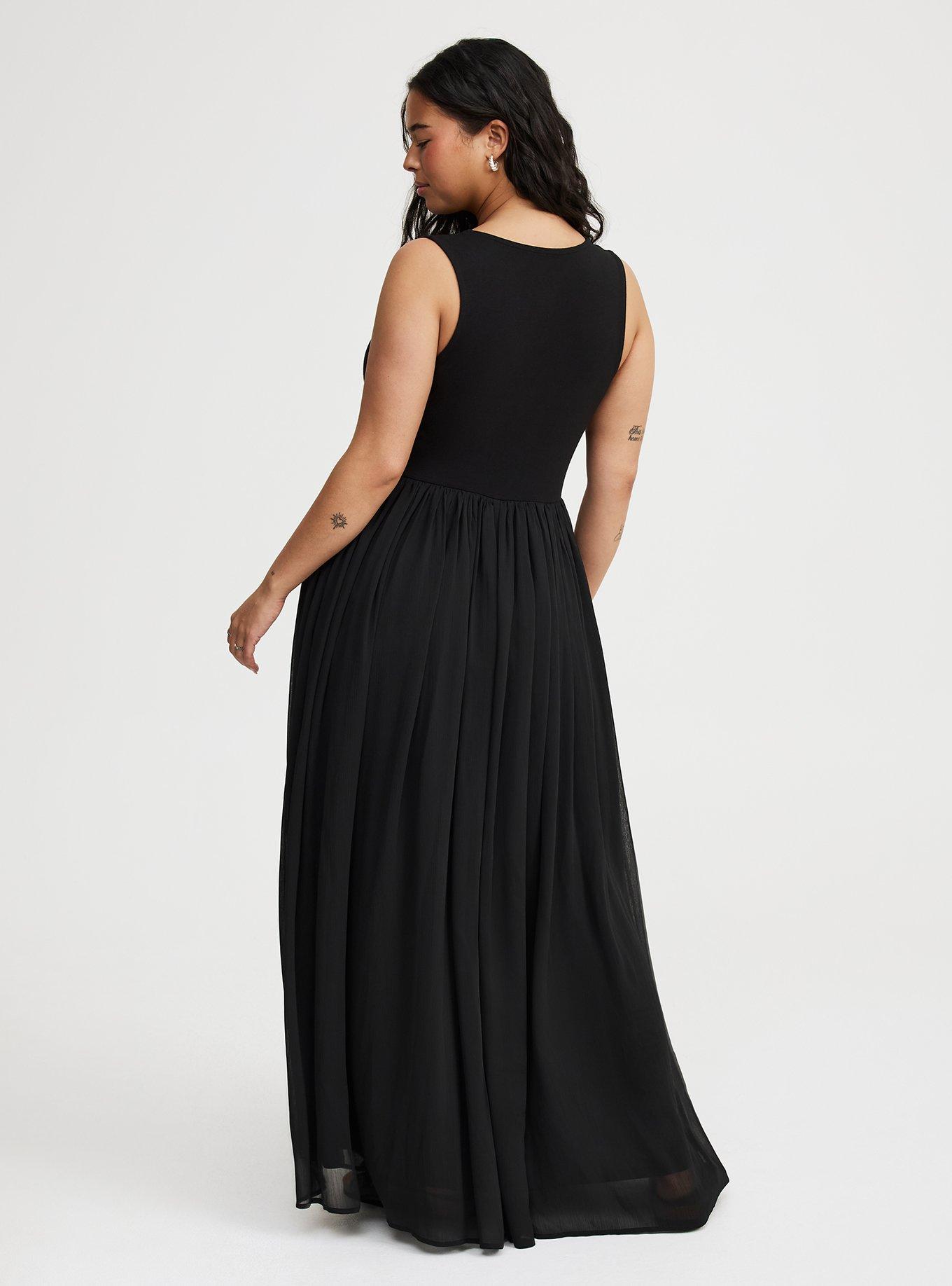 Maxi Textured Chiffon Floor Dress