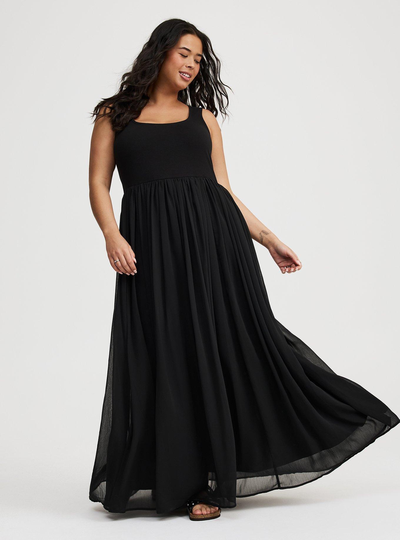 Maxi Textured Chiffon Floor Dress