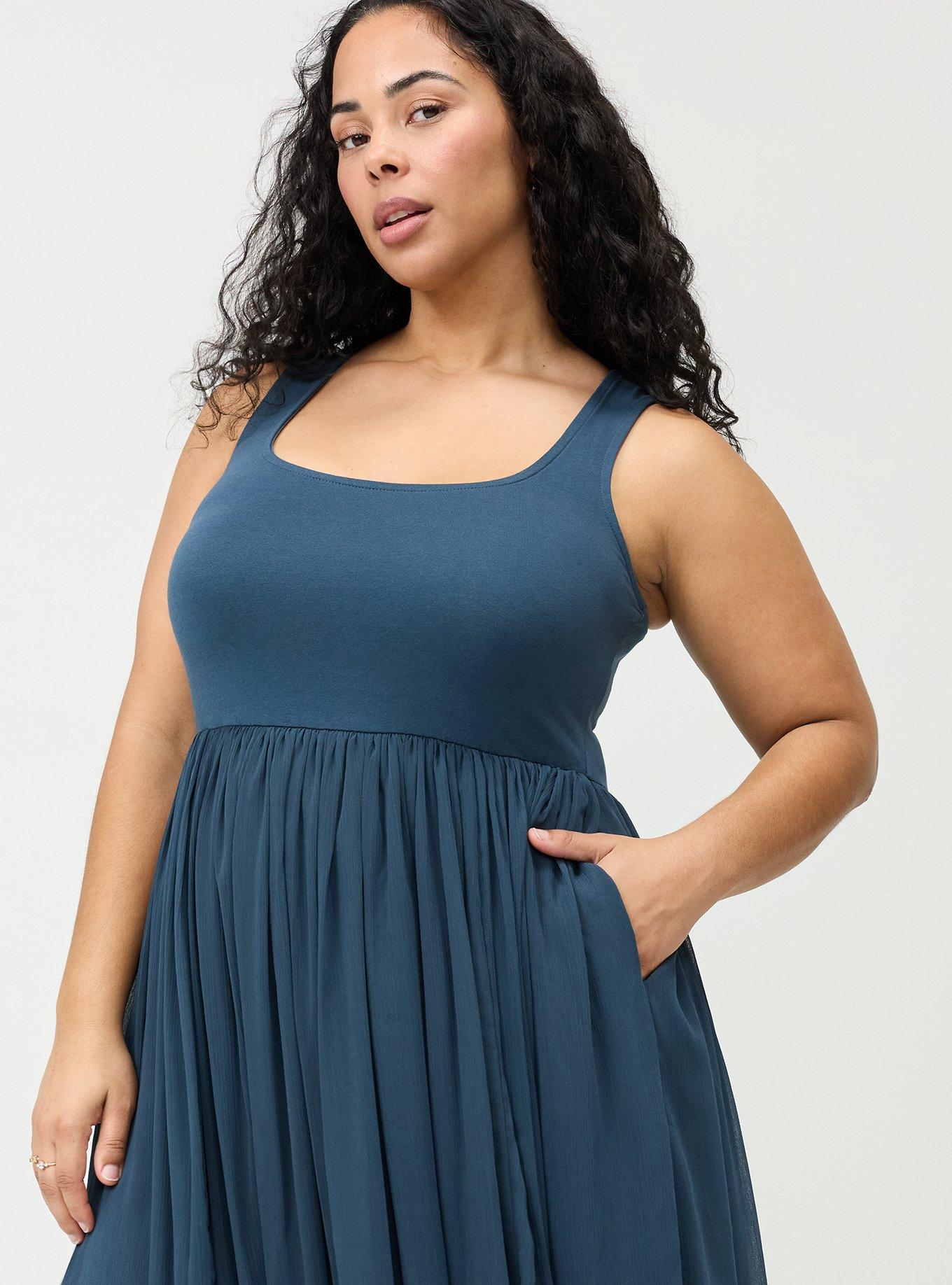 Textured Chiffon Maxi Dress, MIDNIGHT NAVY, alternate