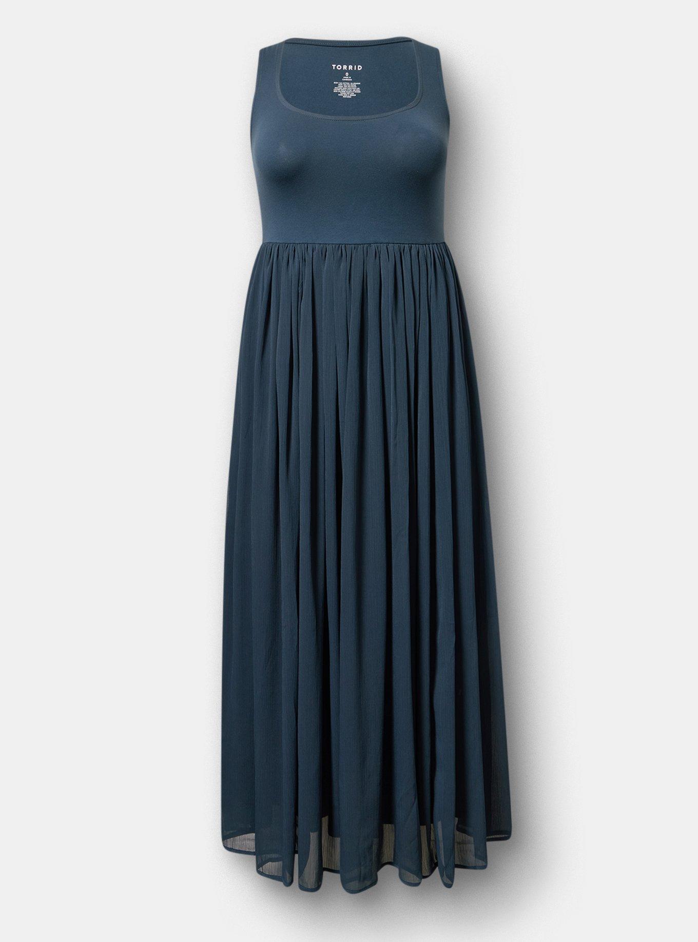 Textured Chiffon Maxi Dress, MIDNIGHT NAVY, flat