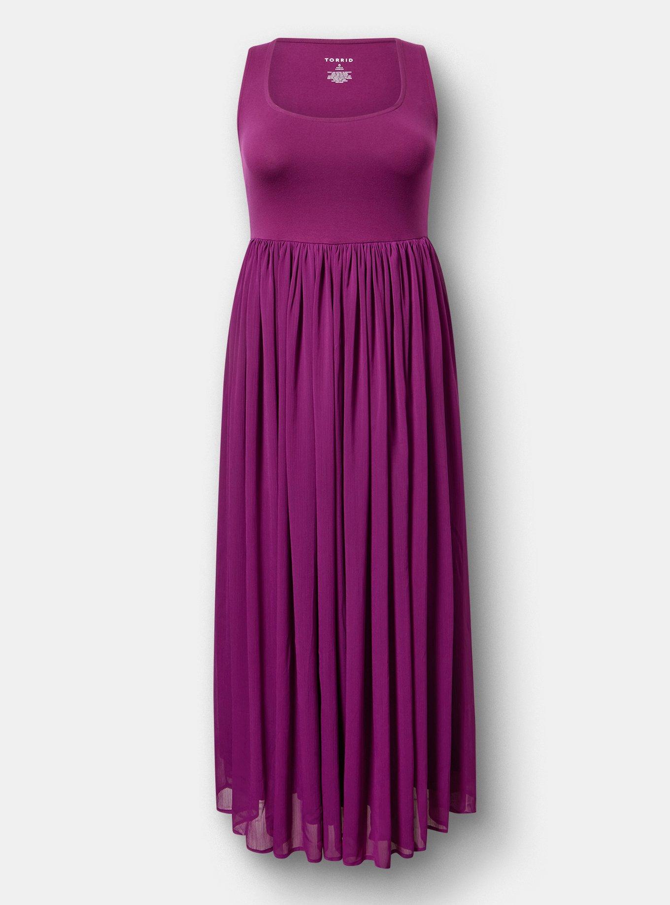 Plus Size - Textured Chiffon Maxi Dress