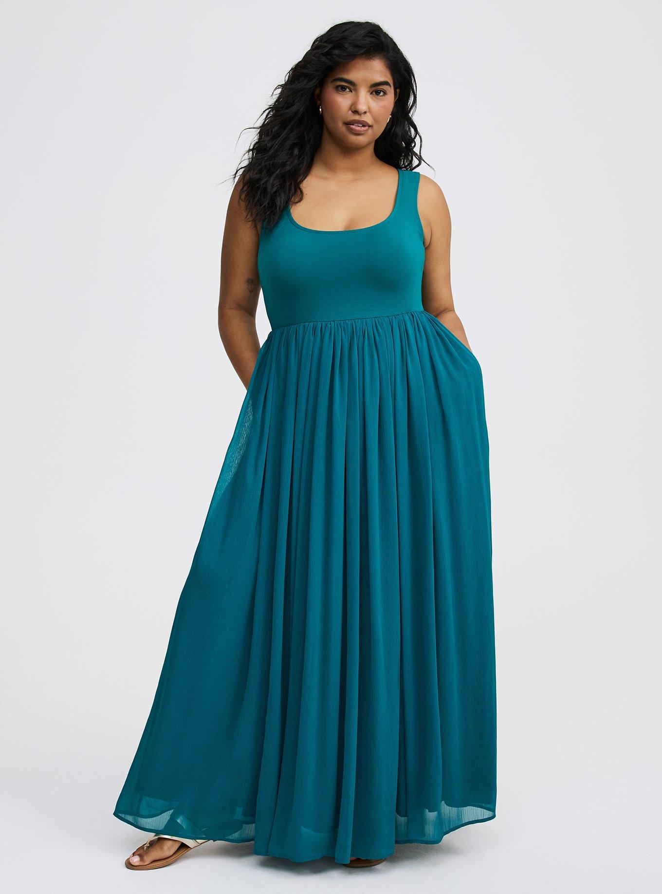 Maxi Textured Chiffon Floor Dress