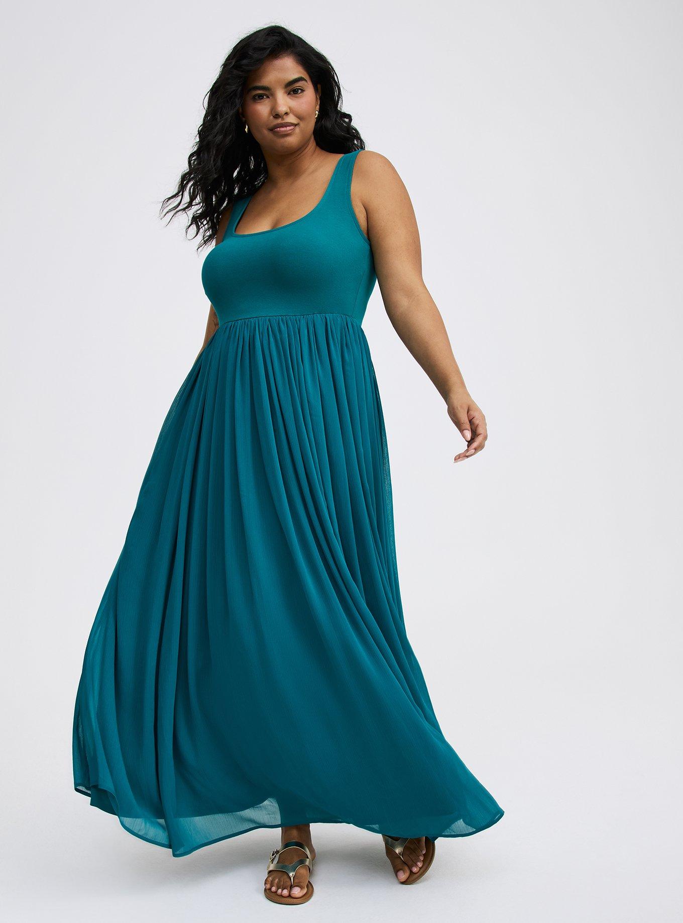 Maxi Textured Chiffon Floor Dress