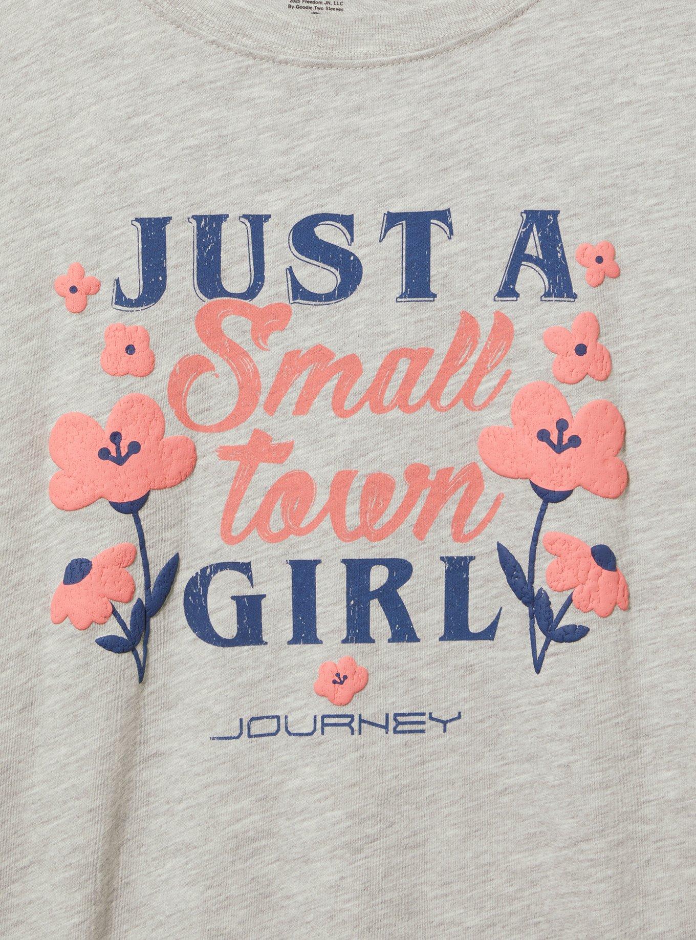 Journey Classic Cotton Jersey Tee, JUST A SMALL TOWN GIRL LIGHT HEATHER GREY, alternate