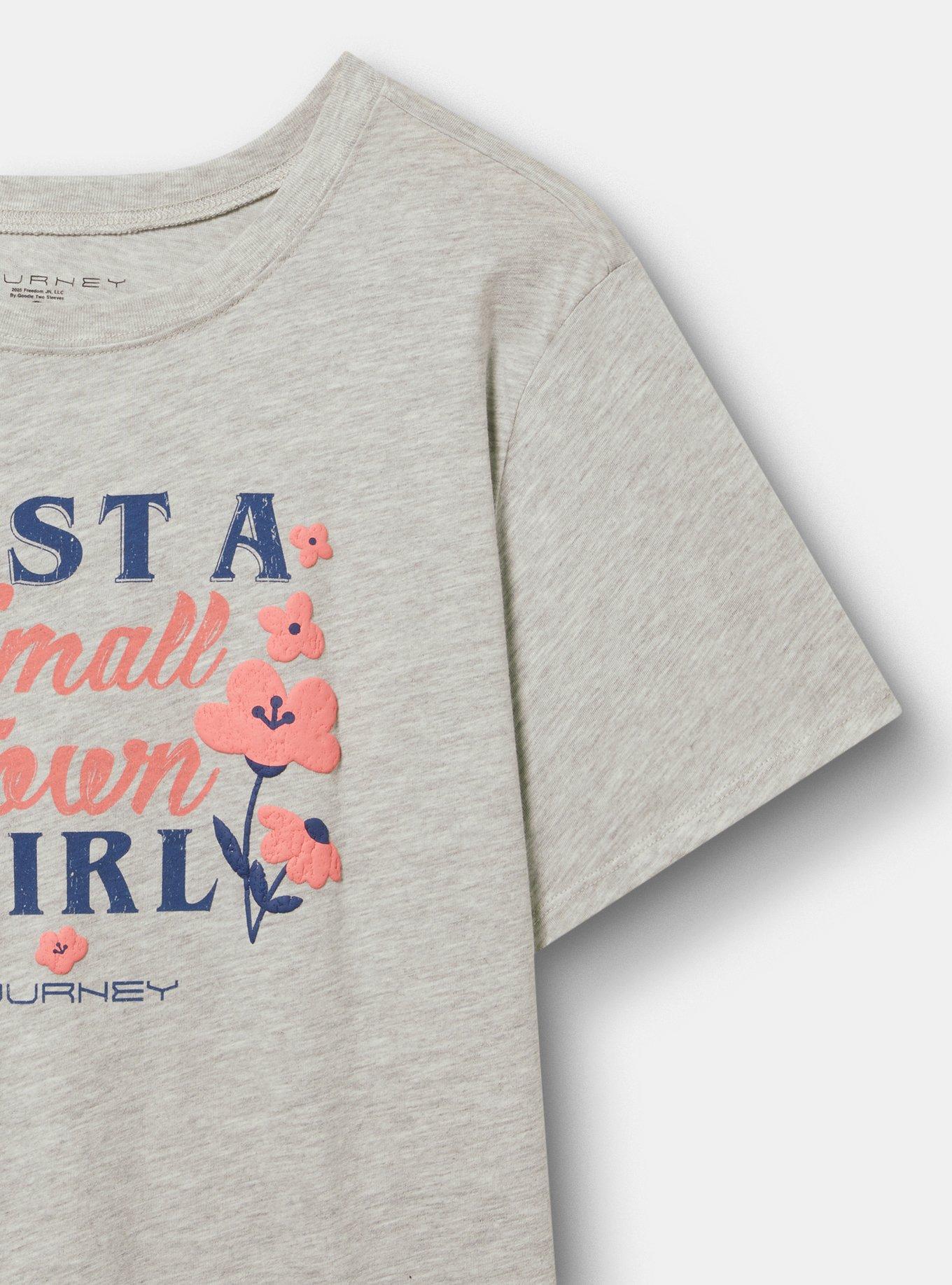 Journey Classic Cotton Jersey Tee, JUST A SMALL TOWN GIRL LIGHT HEATHER GREY, alternate