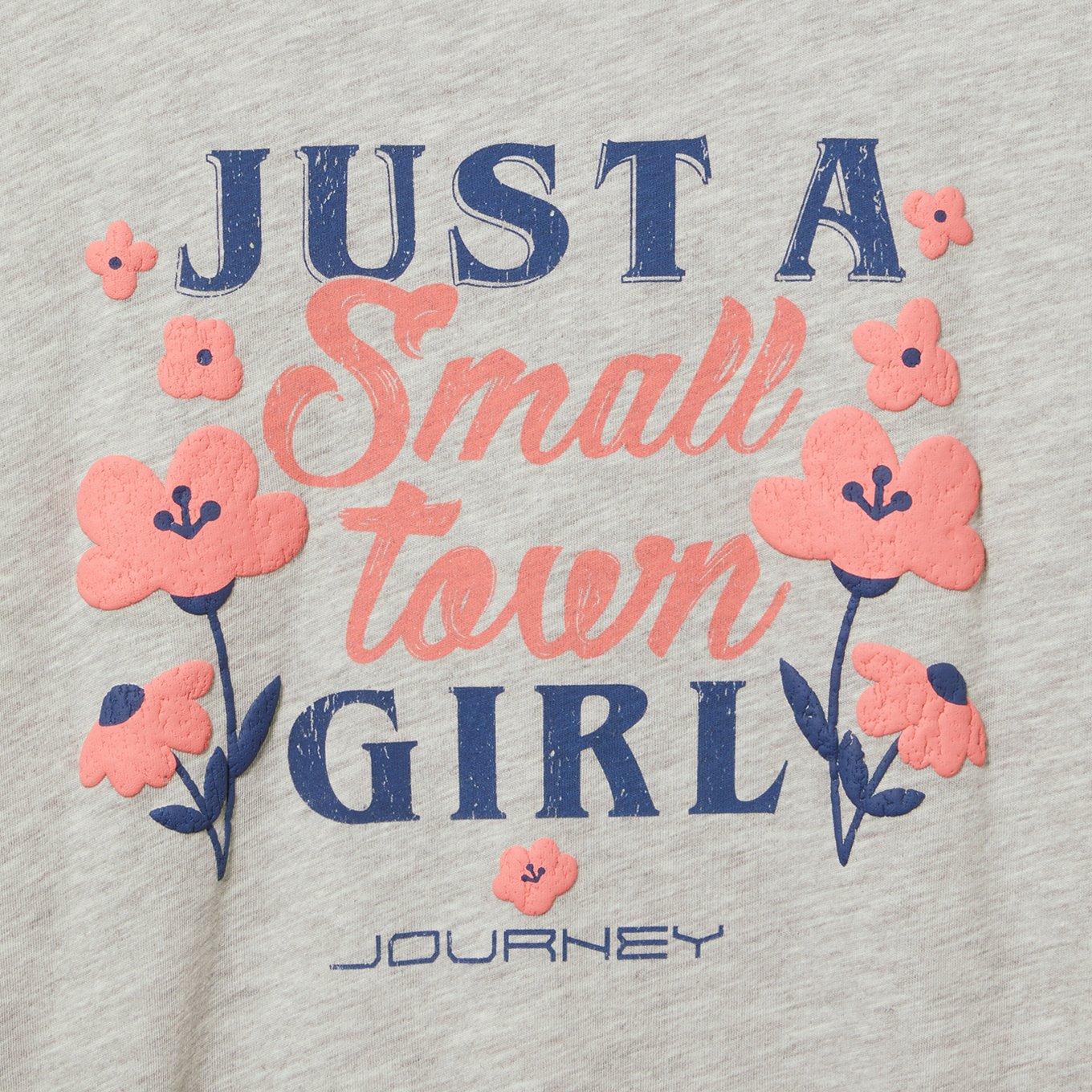 Journey Classic Cotton Jersey Tee, JUST A SMALL TOWN GIRL LIGHT HEATHER GREY, swatch