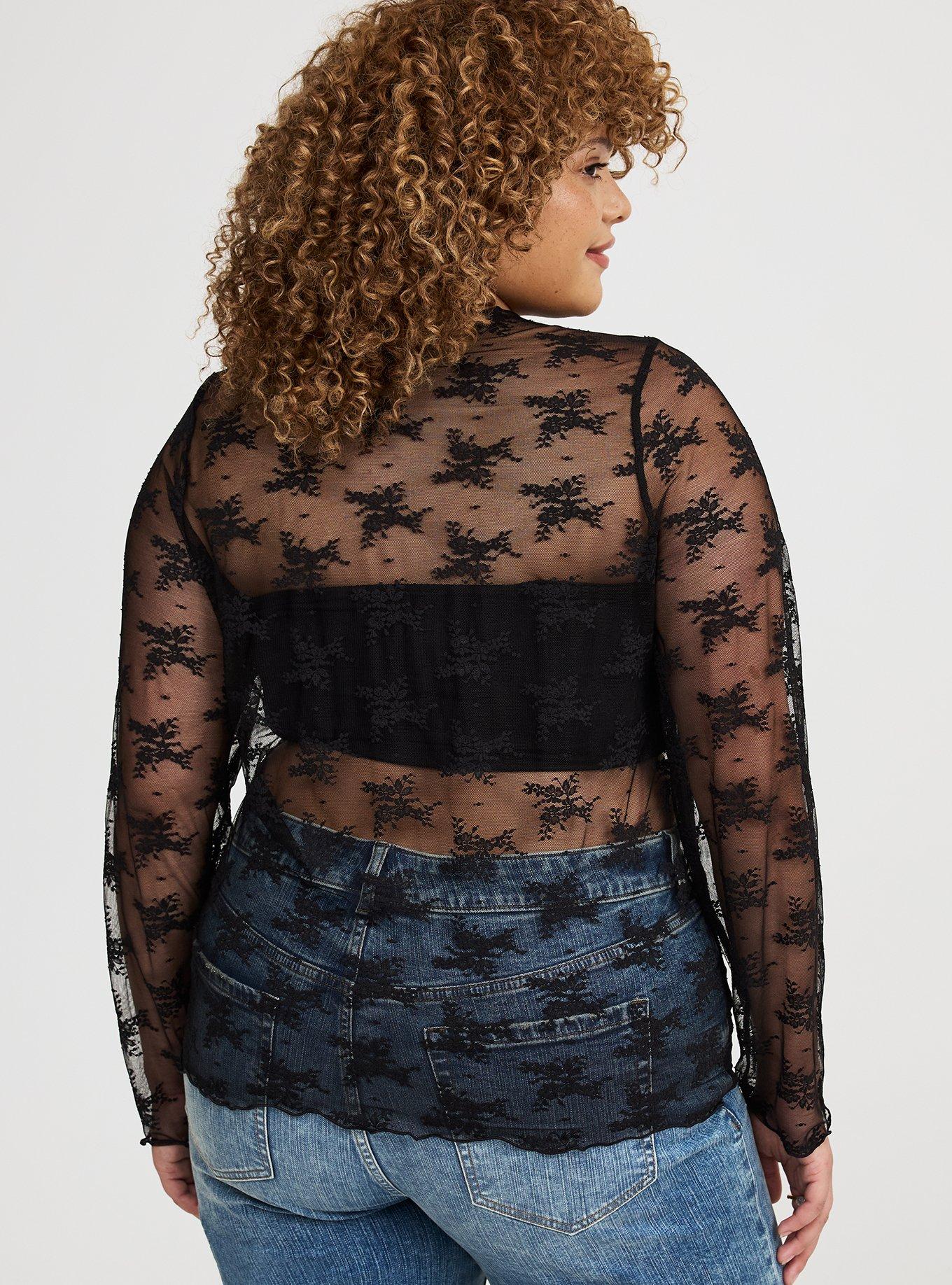 Sheer Lace High Neck Top