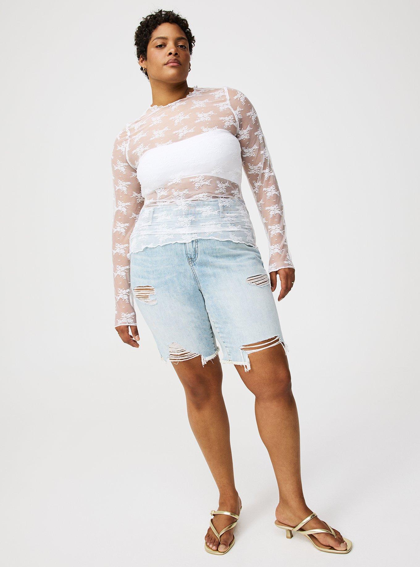 Sheer Lace High Neck Top