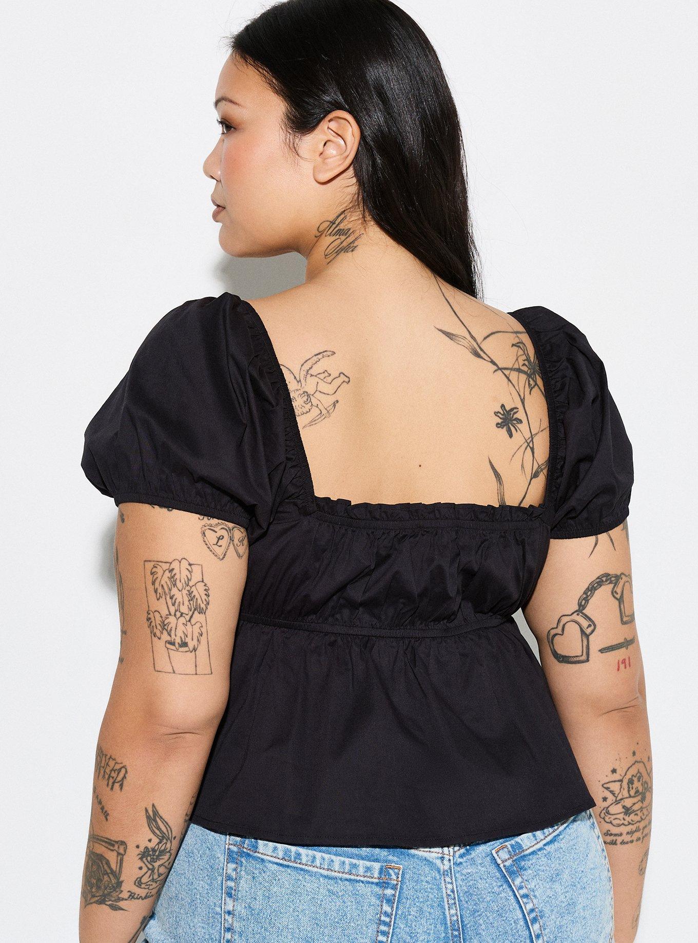 LoveSick Puff Sleeve Flyaway Top, DEEP BLACK, alternate