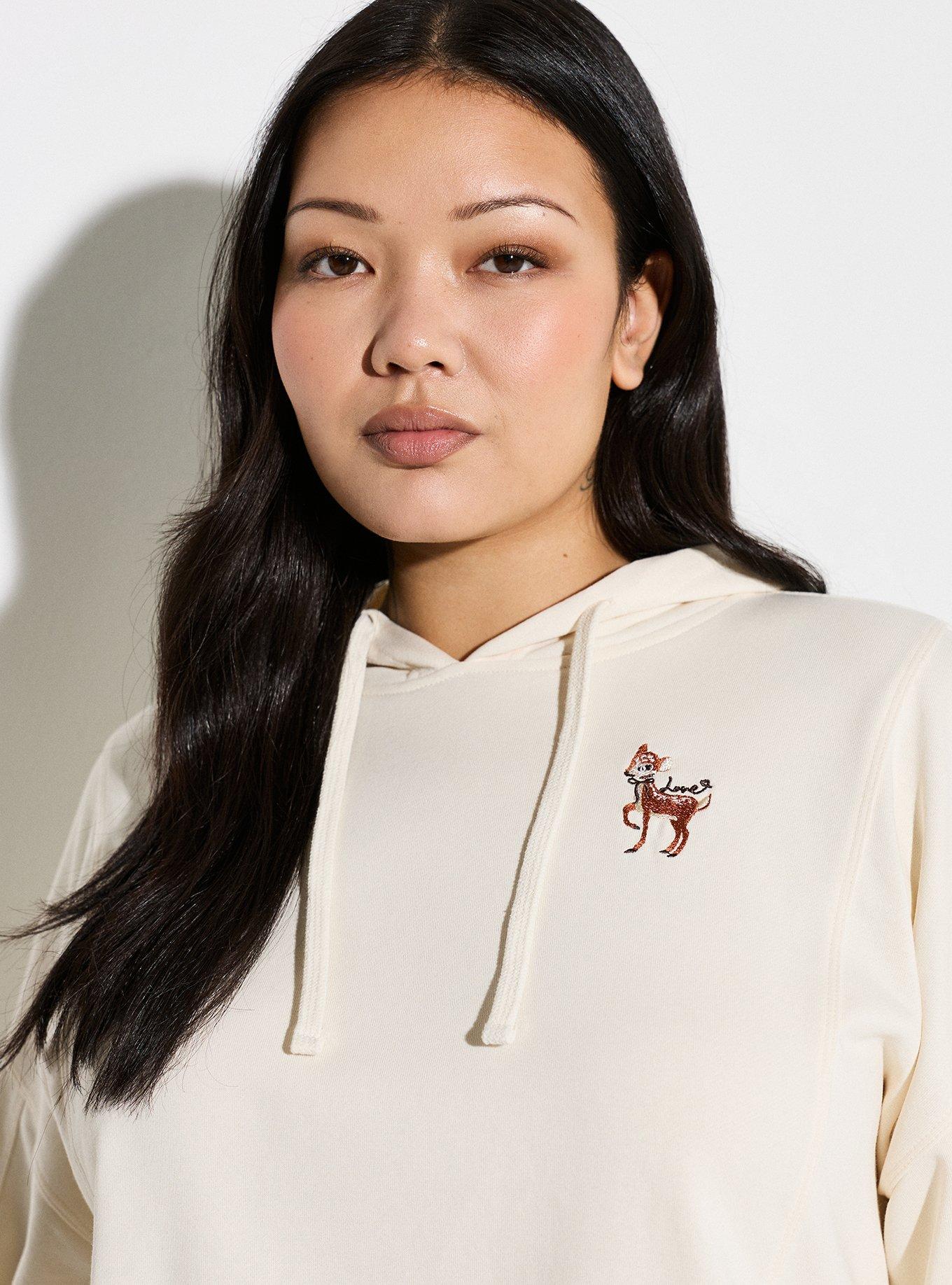 LoveSick Contrast Rib Pullover, EMBROIDERED DEER ANTIQUE WHITE, alternate