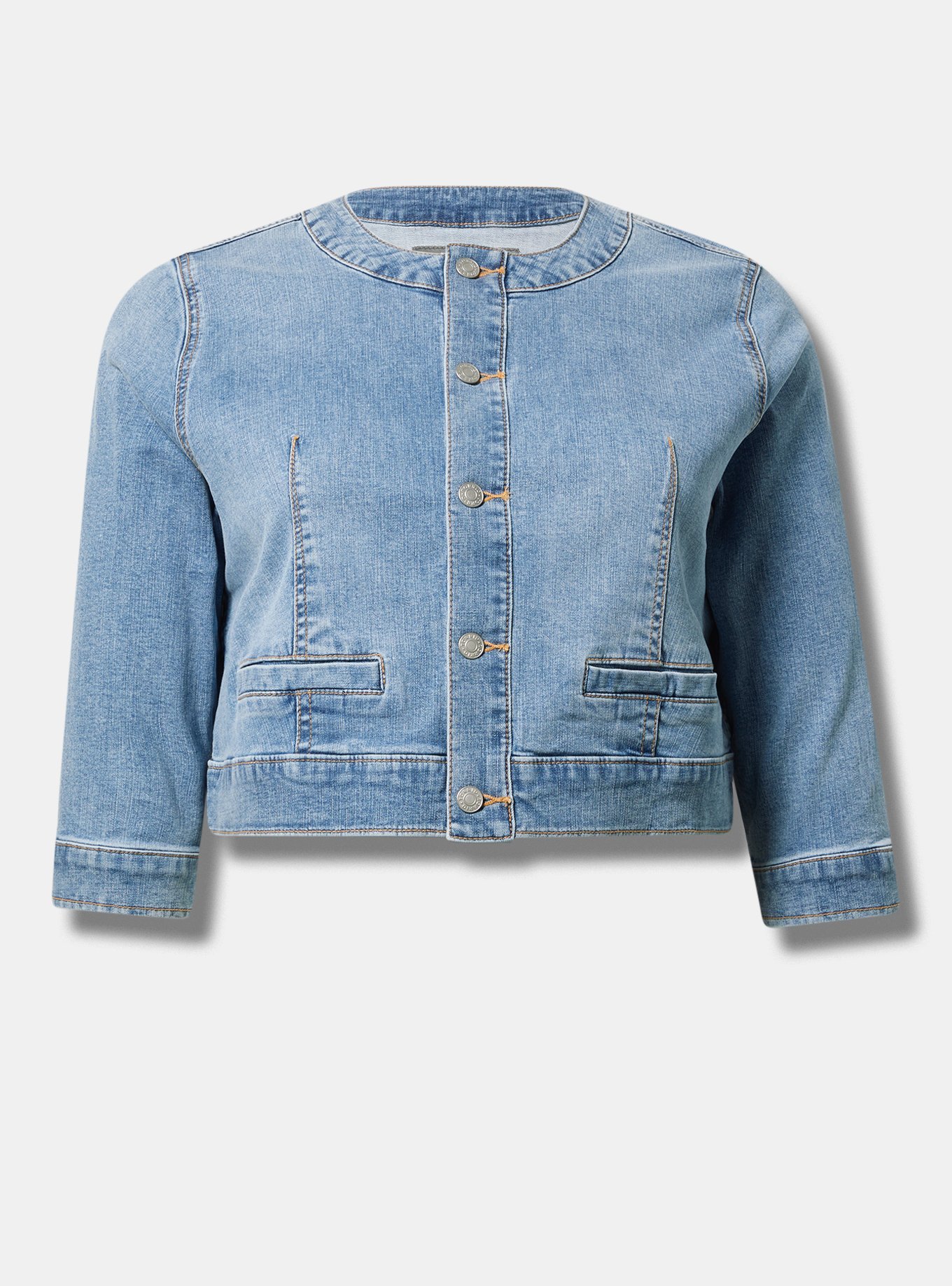 Plus Size - Hipster Collarless Denim Jacket - Torrid