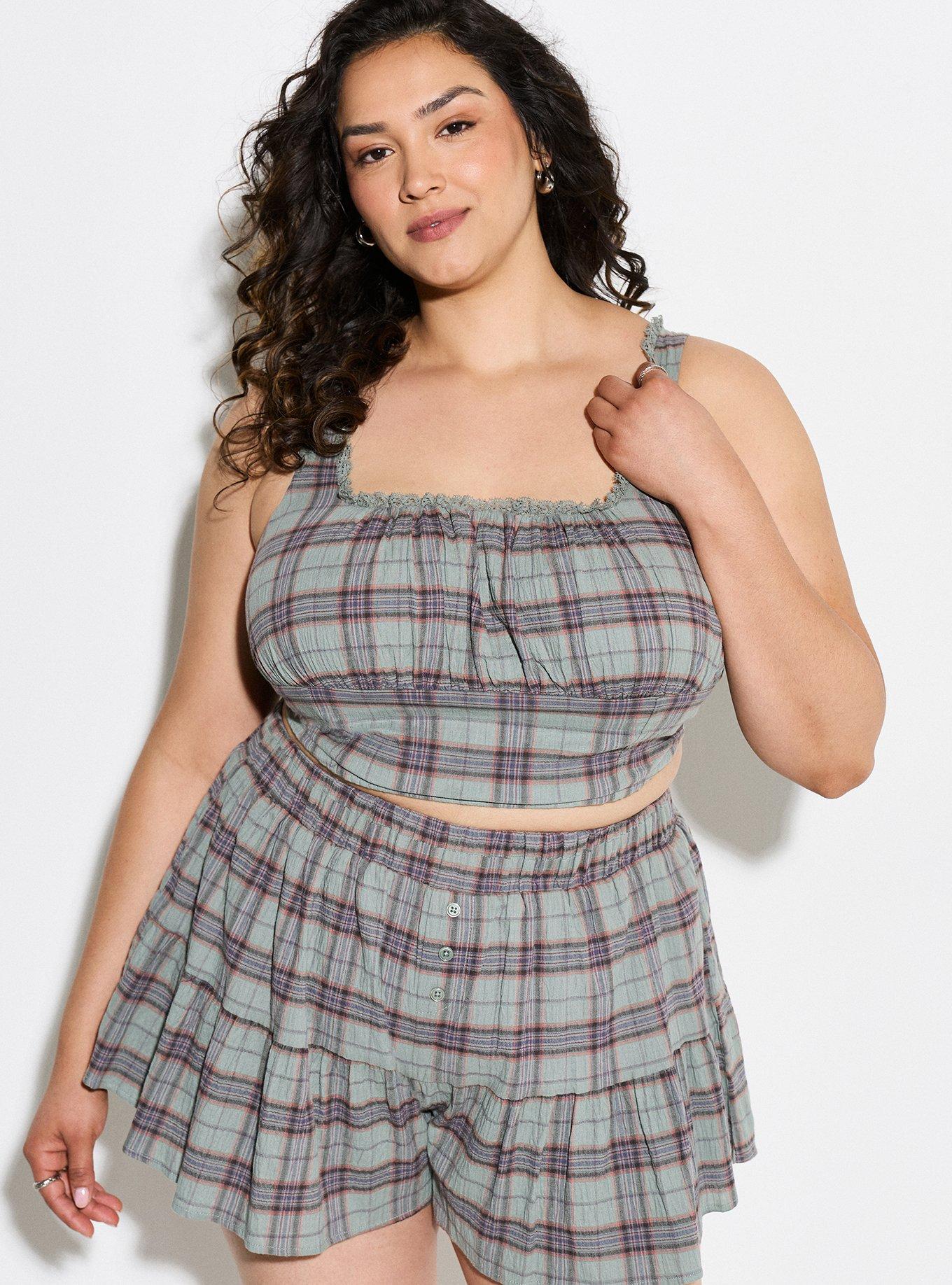 LoveSick Plaid Corset Top, GREENLEAF PLAID, alternate