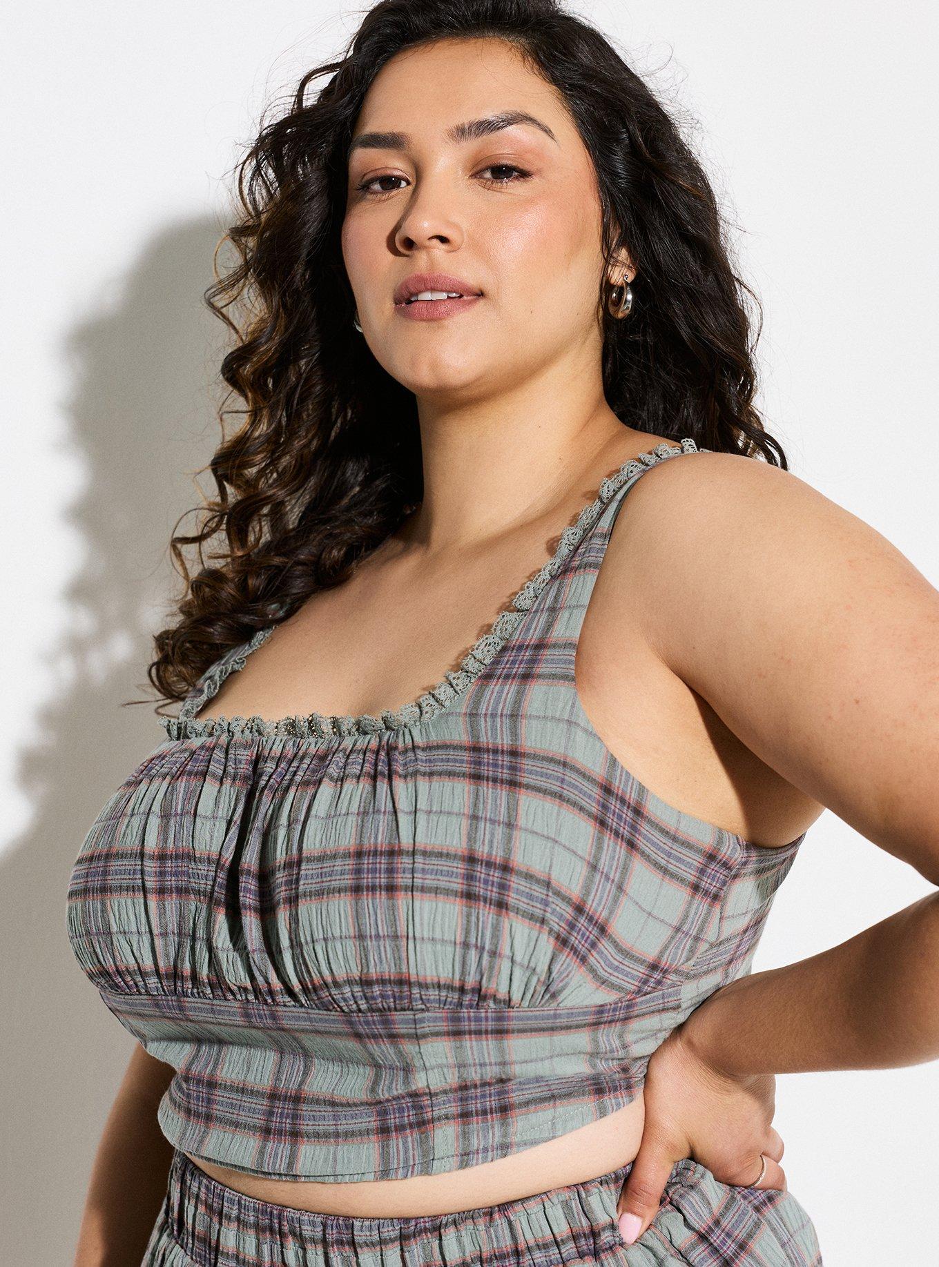 LoveSick Plaid Corset Top, GREENLEAF PLAID, alternate