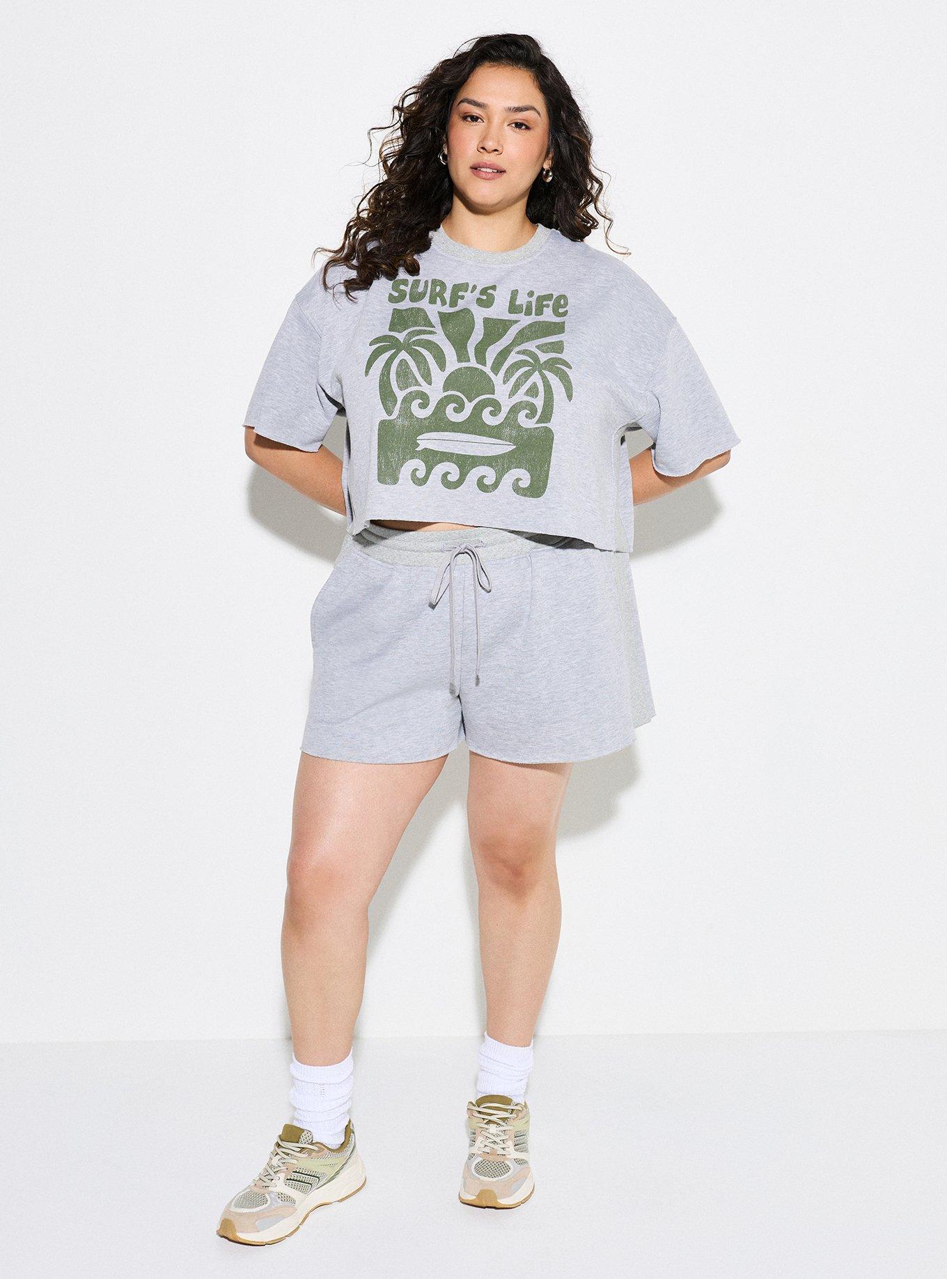 LoveSick Boxy Cropped Sweatshirt Tee, LIGHT HEATHER GREY, alternate